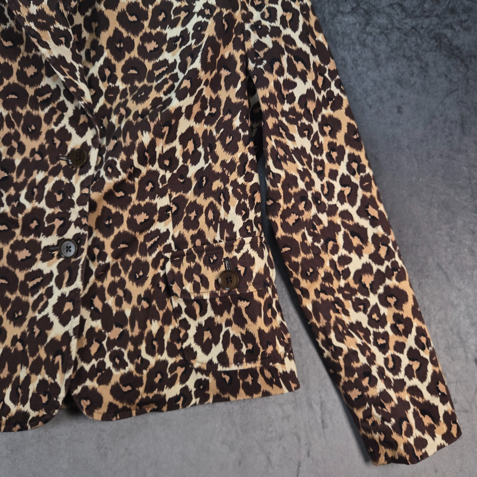 Vintage Harold’s Leopard Hourglass Blazer Womens 6 Brown Tan Animal Print Jacket