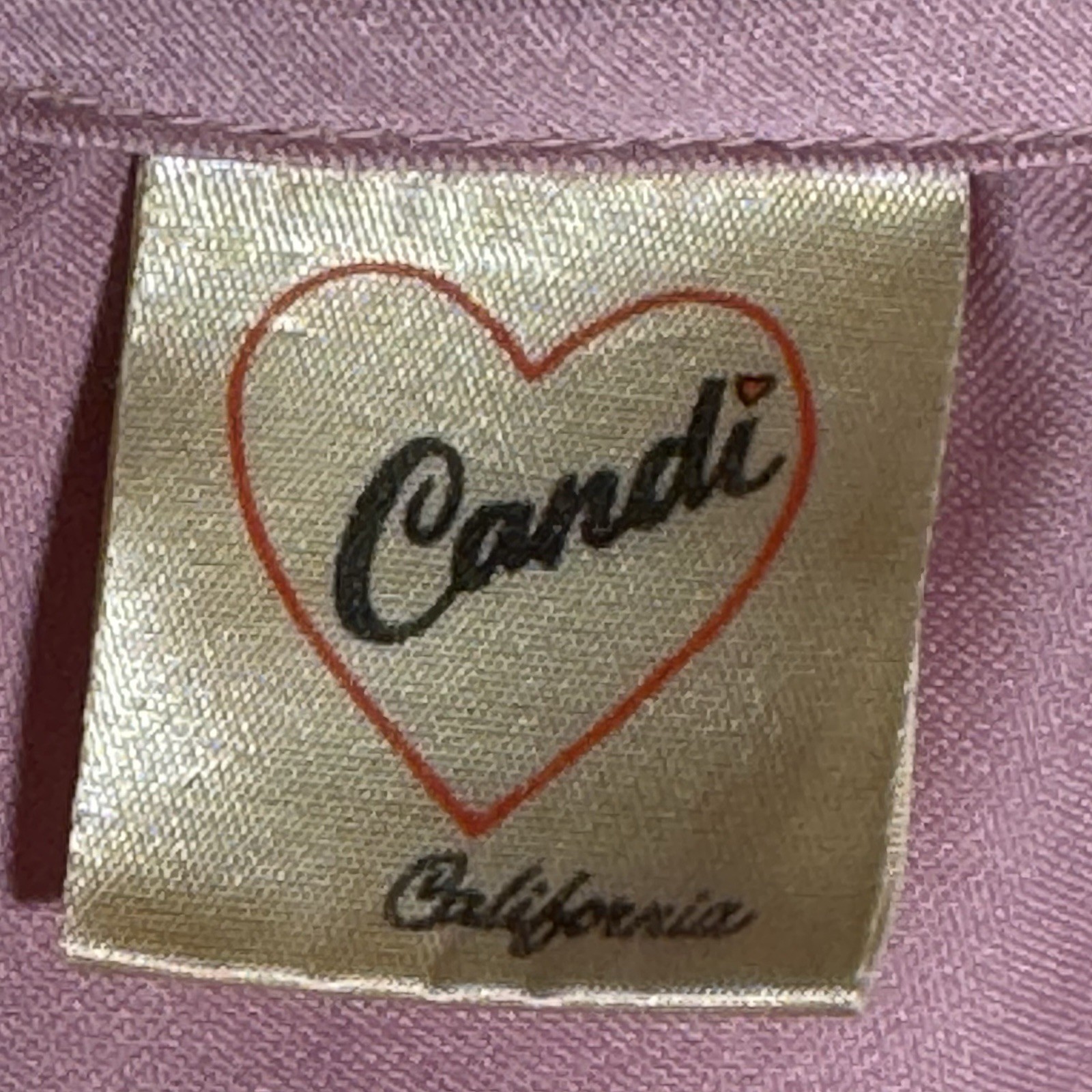 Vintage 70s CANDI Jones California Pink Puff Sleeve Blouse Embroidered Beaded M