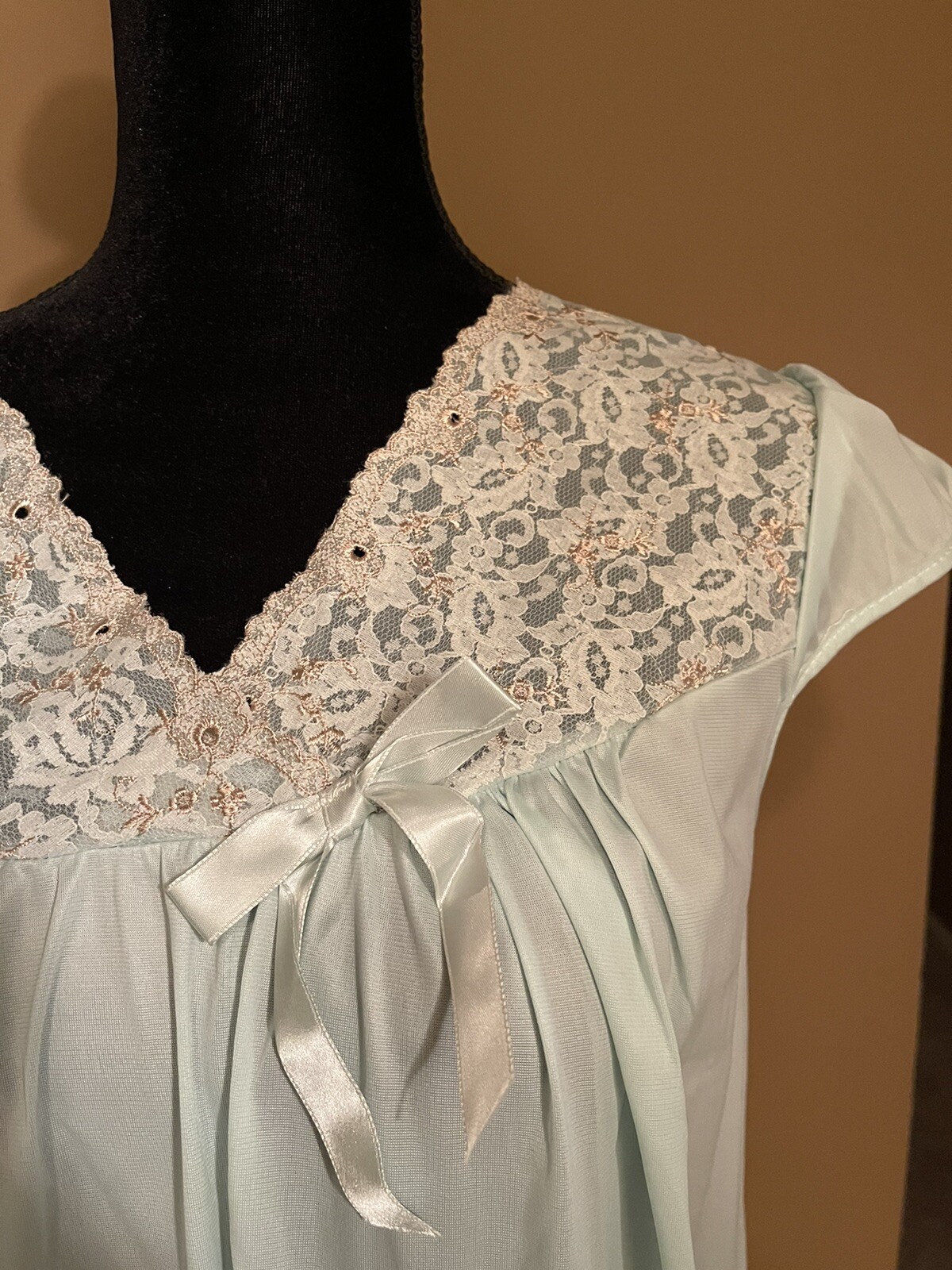 1960s PHILMAID GOWN & ROBE LINGERIE S32/34 EMBROIDERY CHIFFON LACE GRANNY CORE