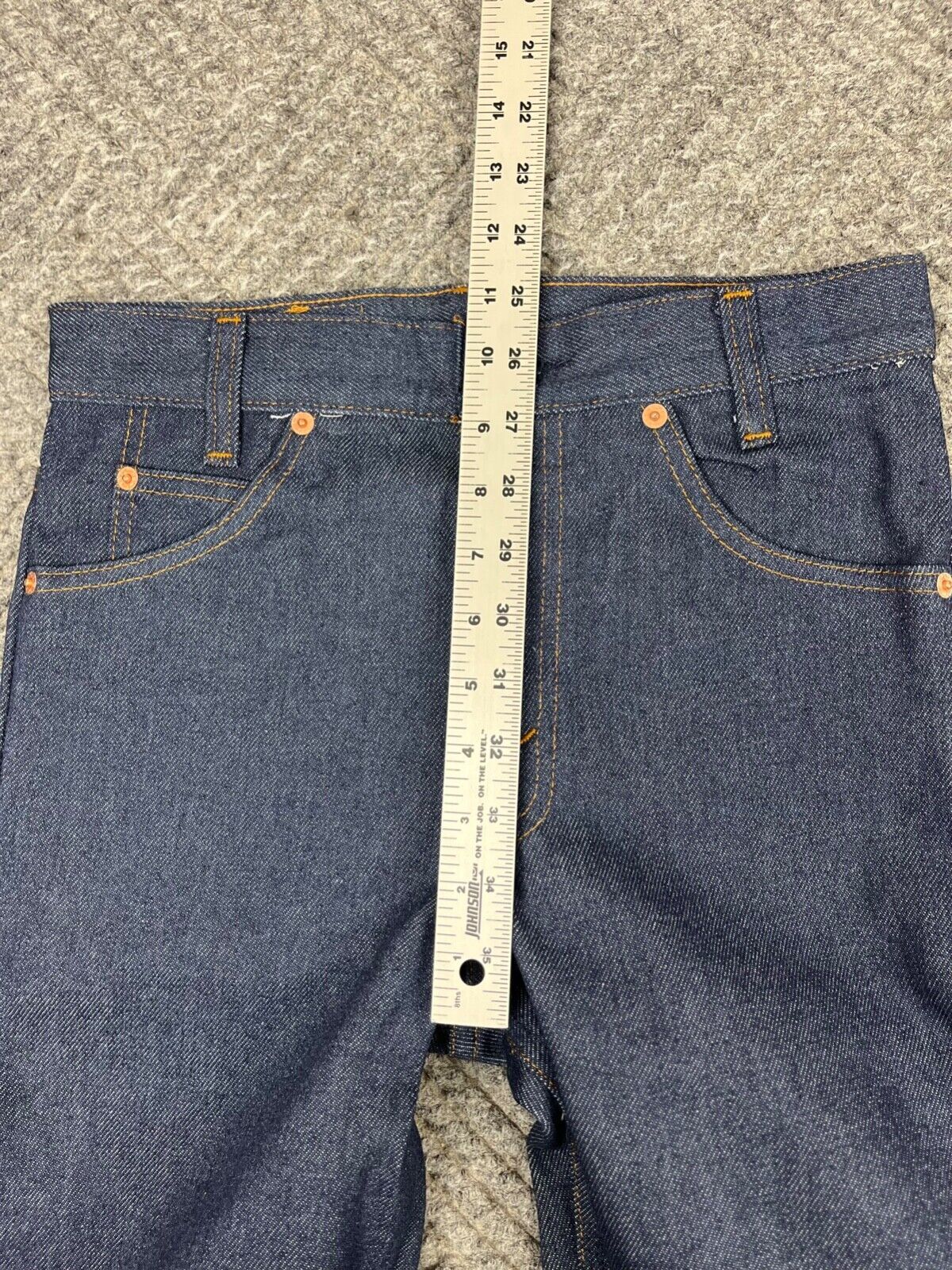 Vintage 80’s Levi’s 716 Saddleman Student Jeans 28×33 Dark Wash Bootcut NOS