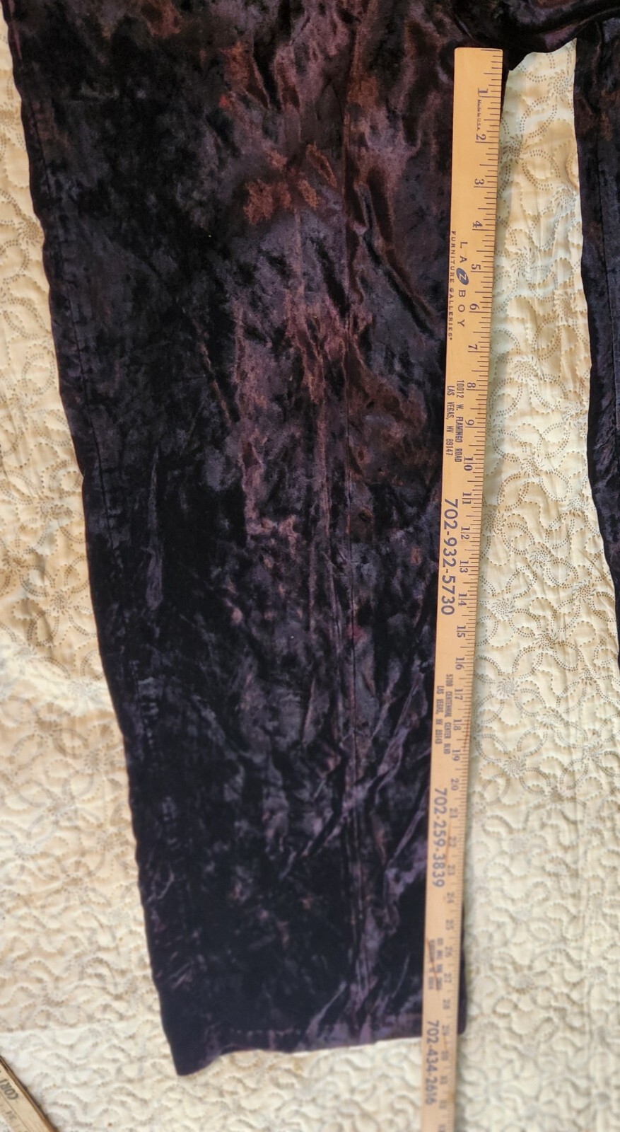 Born in America Black Velour Vintage Womens High Waist Wide Leg SZ 7/8 USA Made