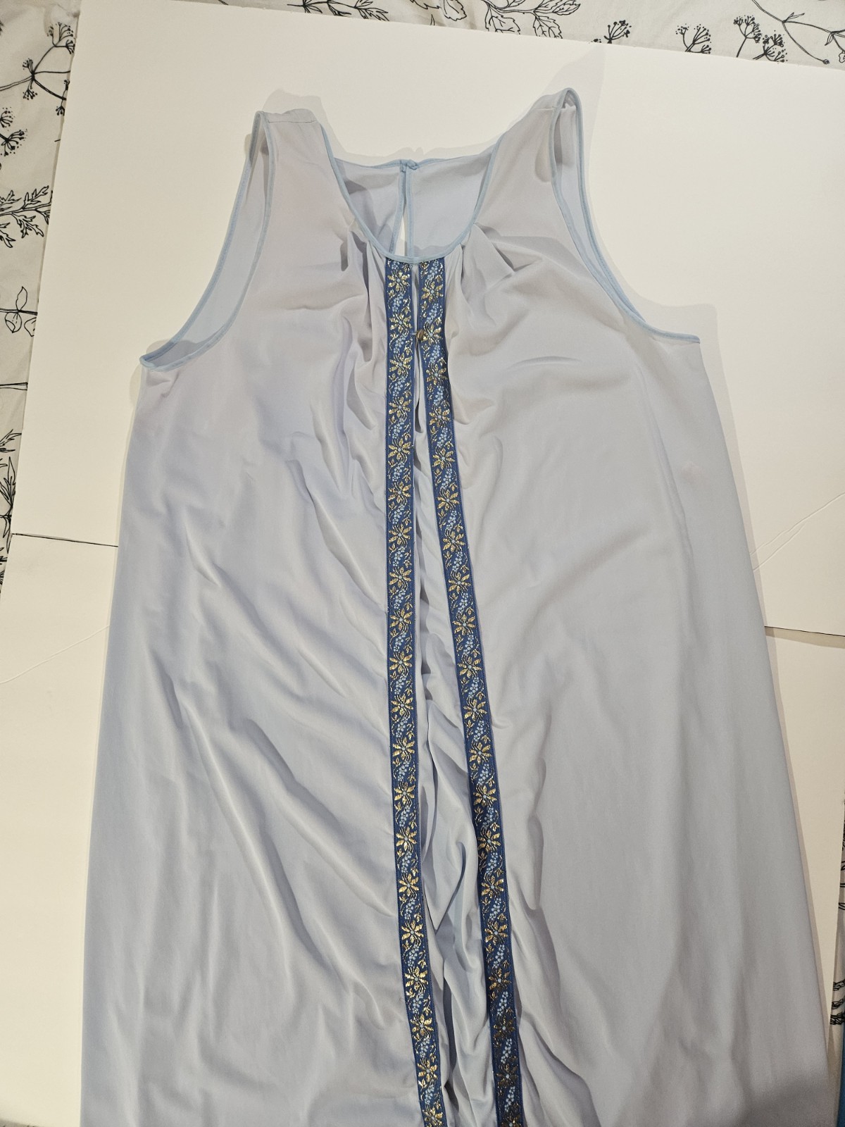 Vintage Nylon Peignoir Set Nightgown & Robe Lorraine L Blue 2 Tone rare style