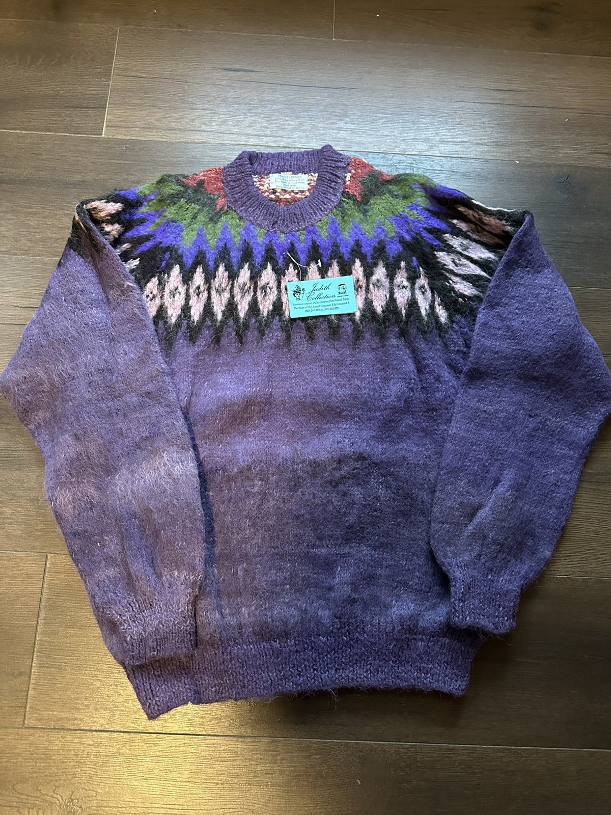 Hand Made Bolivia 100% Baby Alpaca Llama Wool Women’s Large Sweater