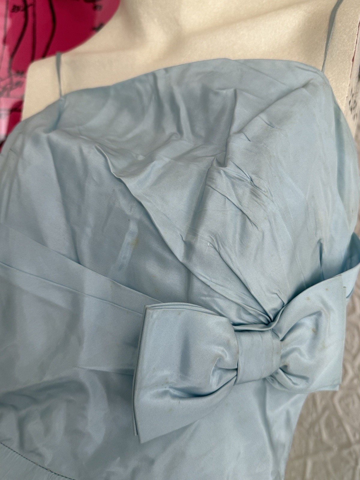 vintage 1950s gown baby blue taffeta bridesmaid prom small xs prom dress bridal