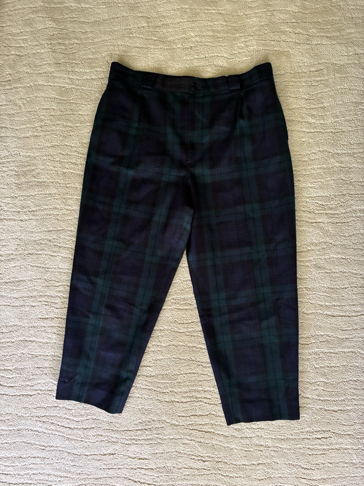 Vintage Giorgio Sant Angelo Wool Plaid Trousers 38 waist prep/dark academia