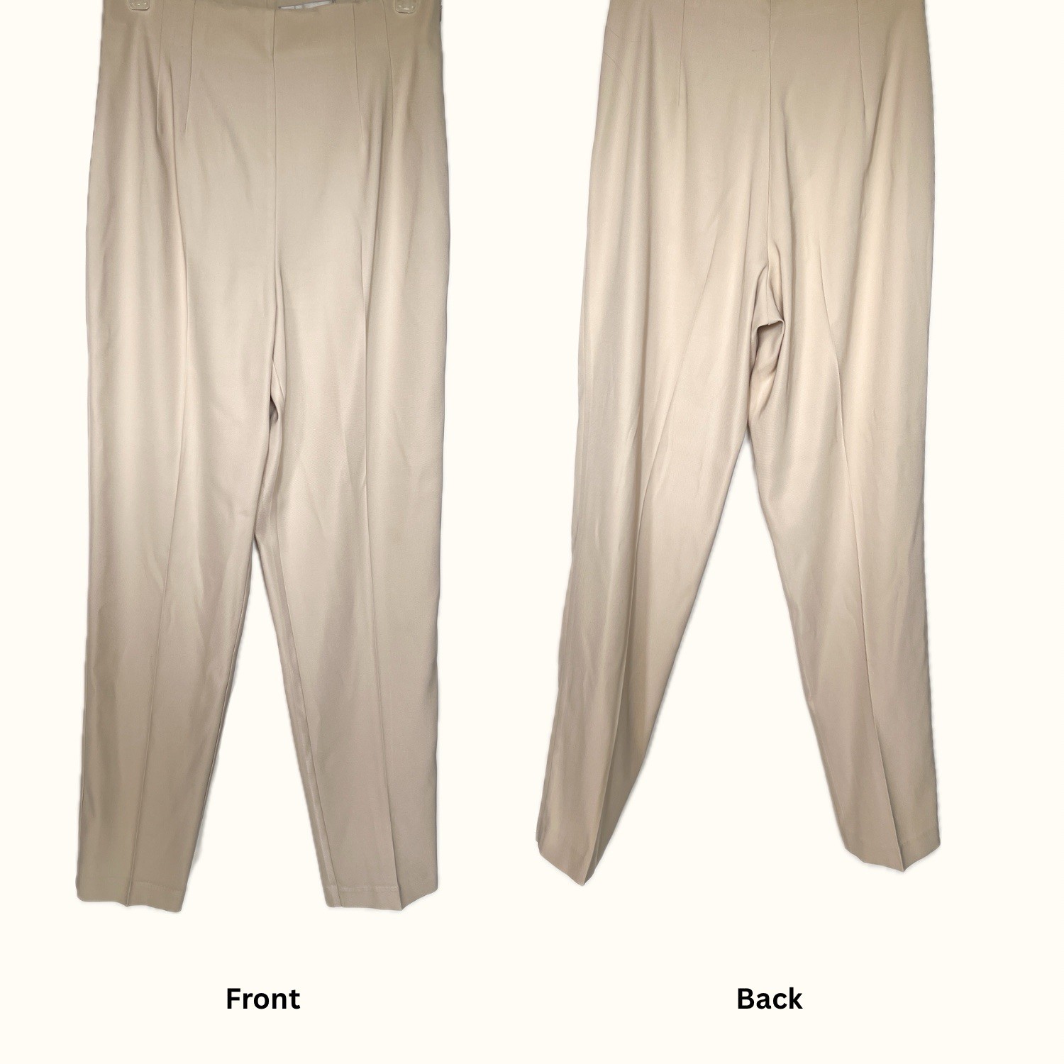 Vintage Dressbarn Beige Pant Suit Set Womens Medium Career Y2K Minimalist Office
