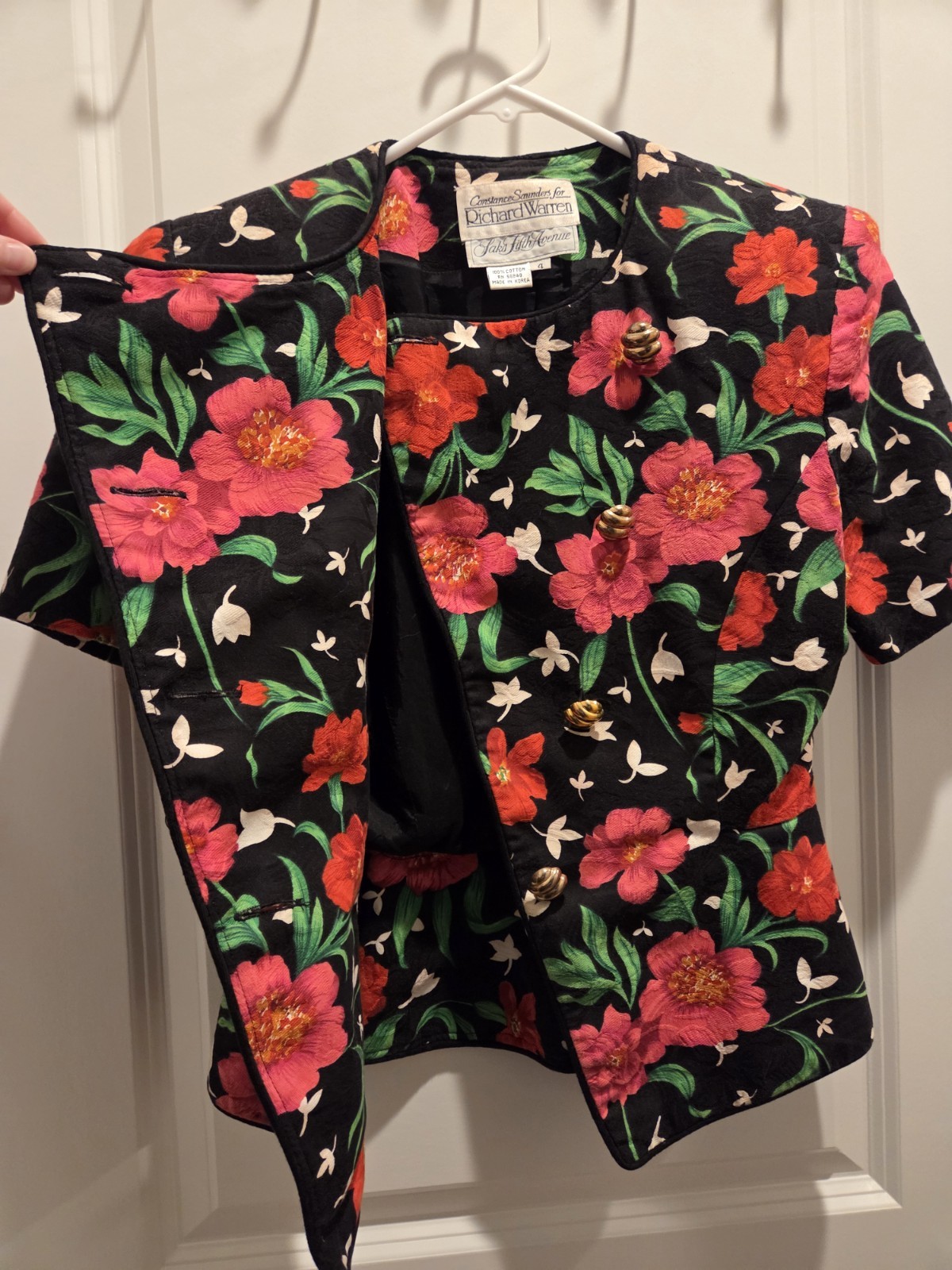 VNTG Constance Saunders For Richard Warren Saks Fifth Avenue Blazerette Size 4