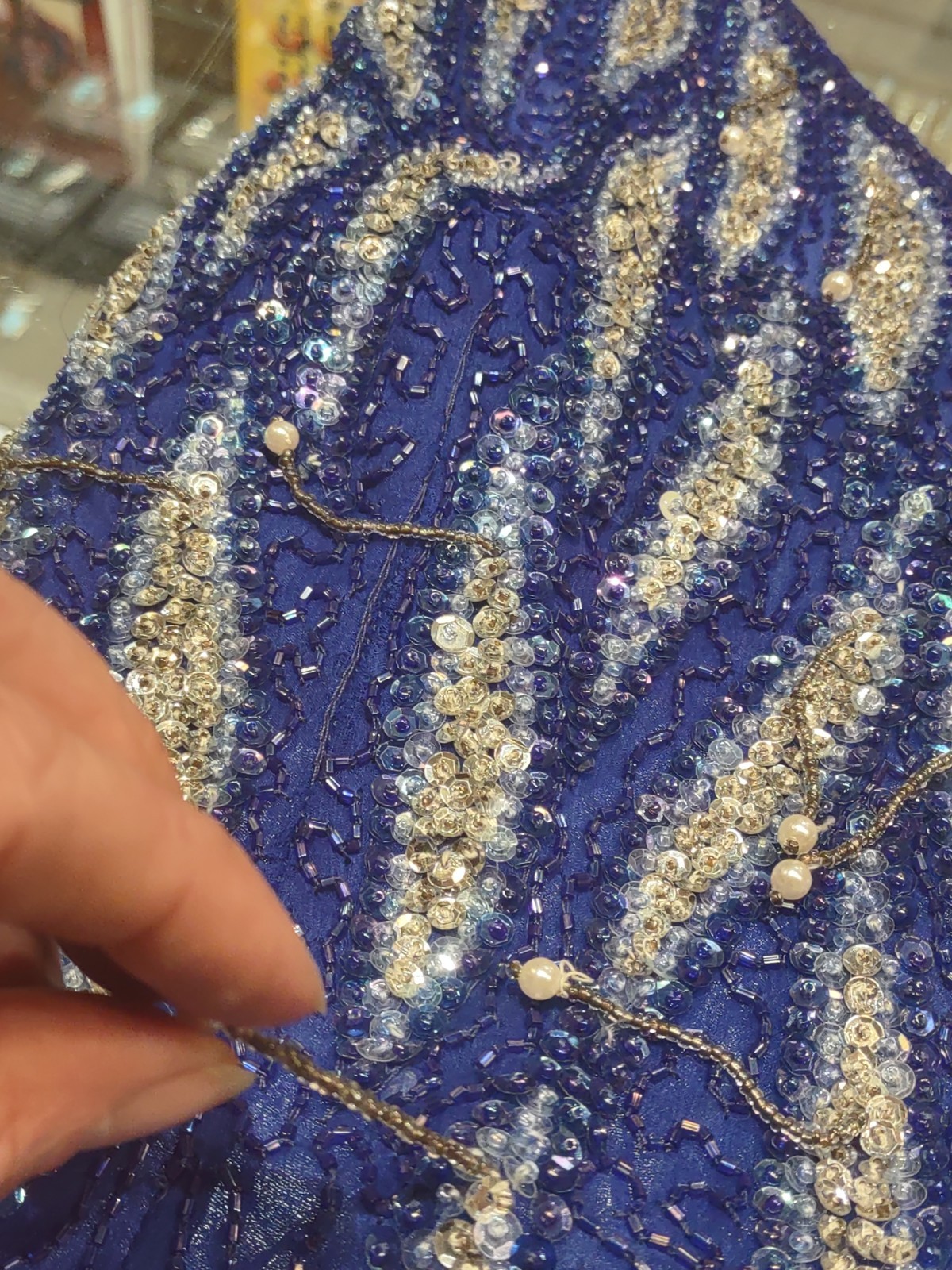 VTG 1980’s 1990’s S & N Fashions Silk Beaded and Sequin cocktail Dress Small