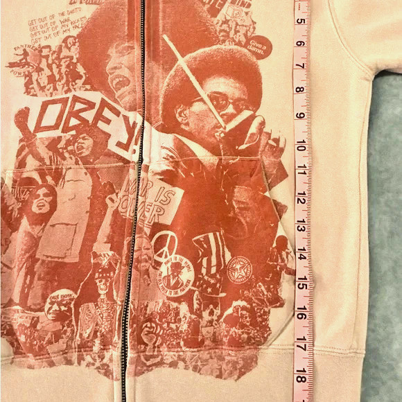 Vintage Y2K Shepard Fairey Obey Hipster Afro Punk BLACK HISTORY Hoodie SM