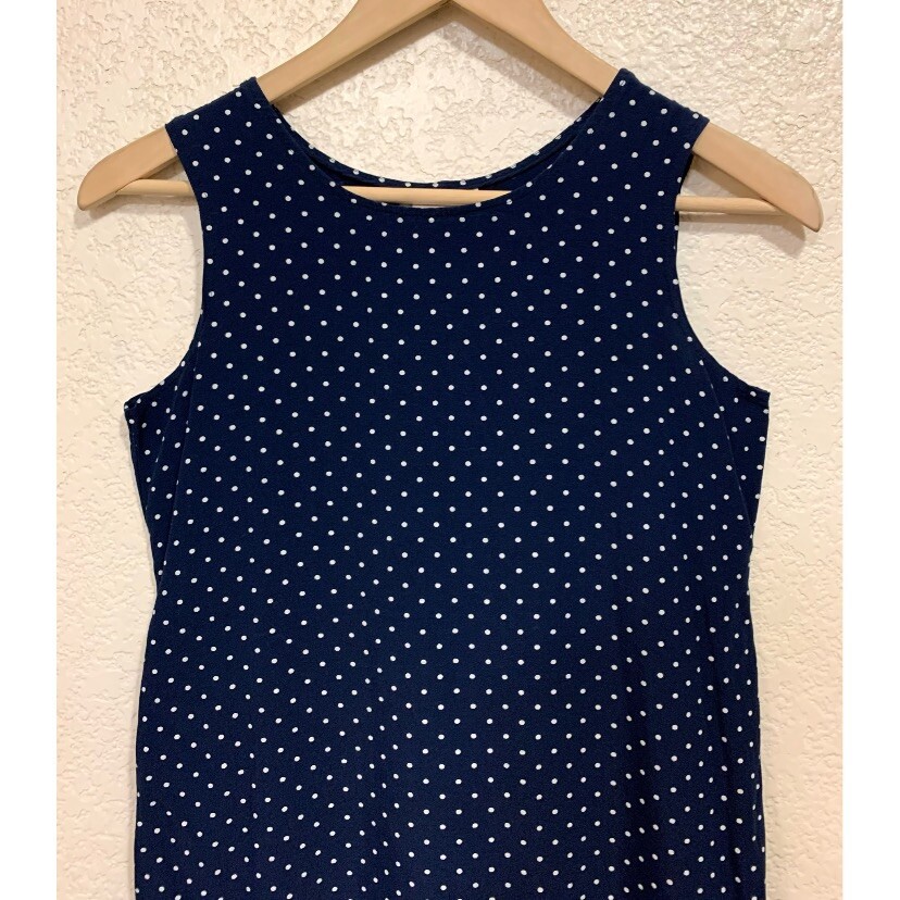Disorderly Kids Vintage 80s Blue Navy Polka Dot Mini Dress Juniors XS