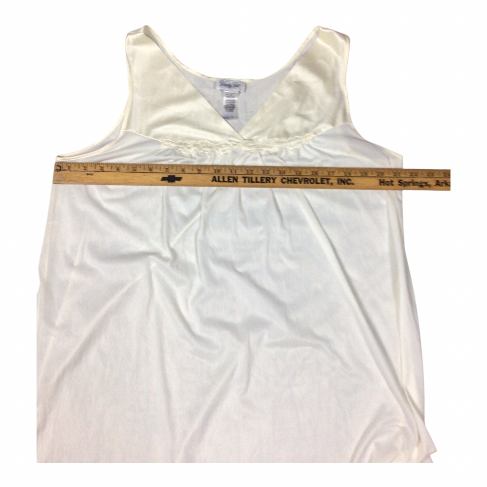 Vintage Vanity Fair Lingere Large Ivory VNeck Satin Trim Style 30-107 Retro