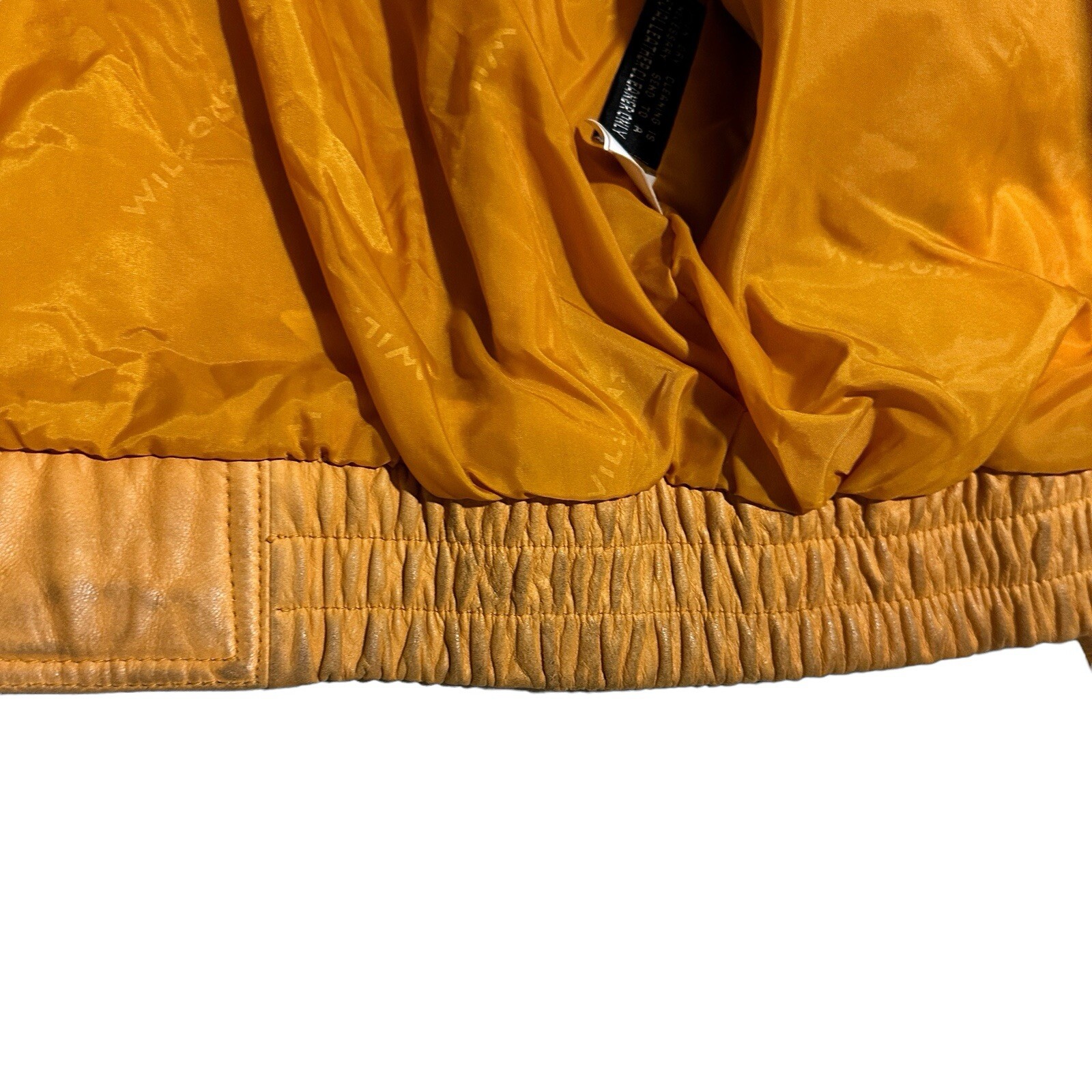 VTG WILSONS Women Yellow Leather Jacket Thinsulate Thermal Insulation Lining, M