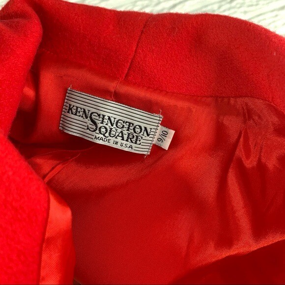 Vintage Kensington Square Red Wool Coat Size 9/10