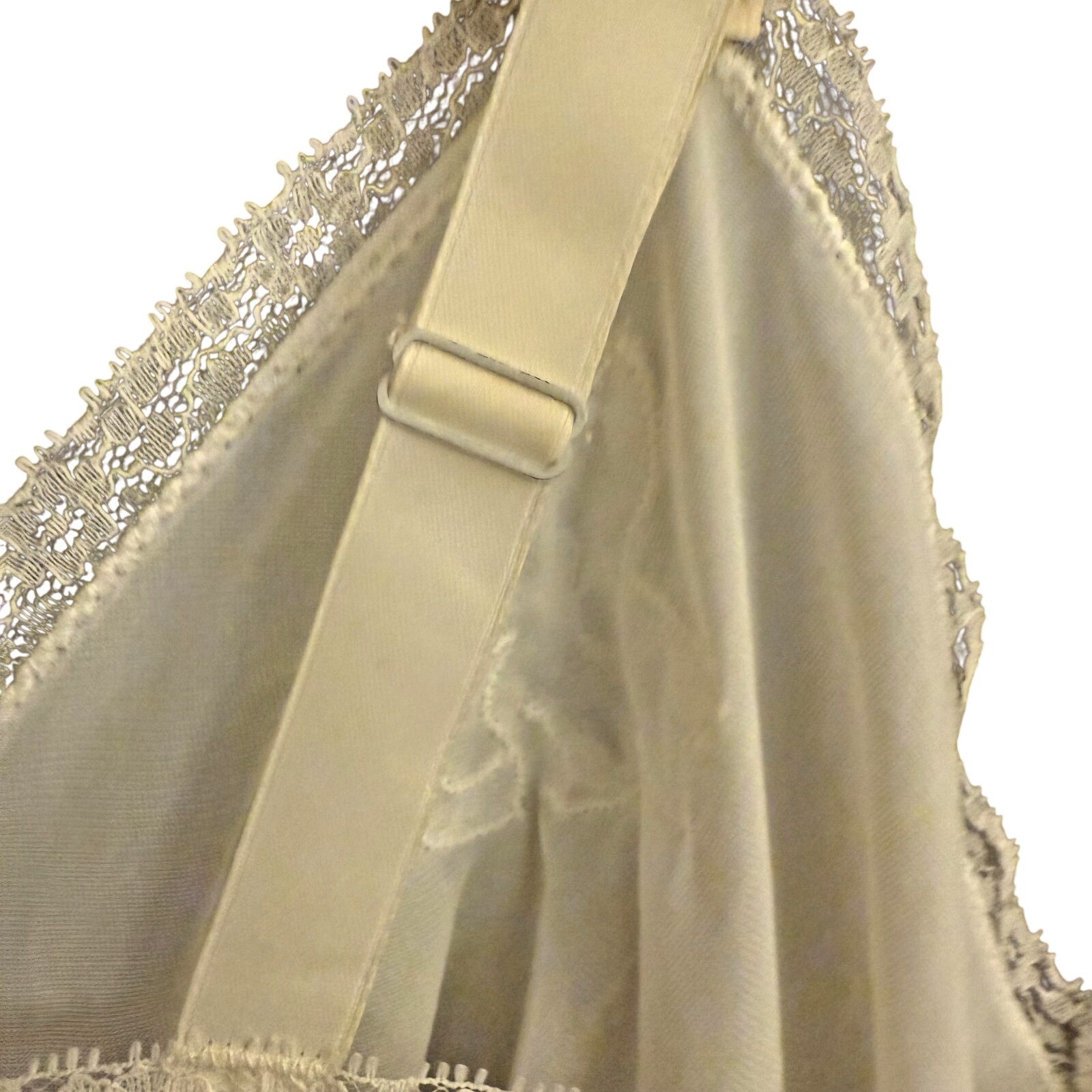 1960s Movie Star Full Slip White Nylon Tricot Lace Trim Sz Large USA