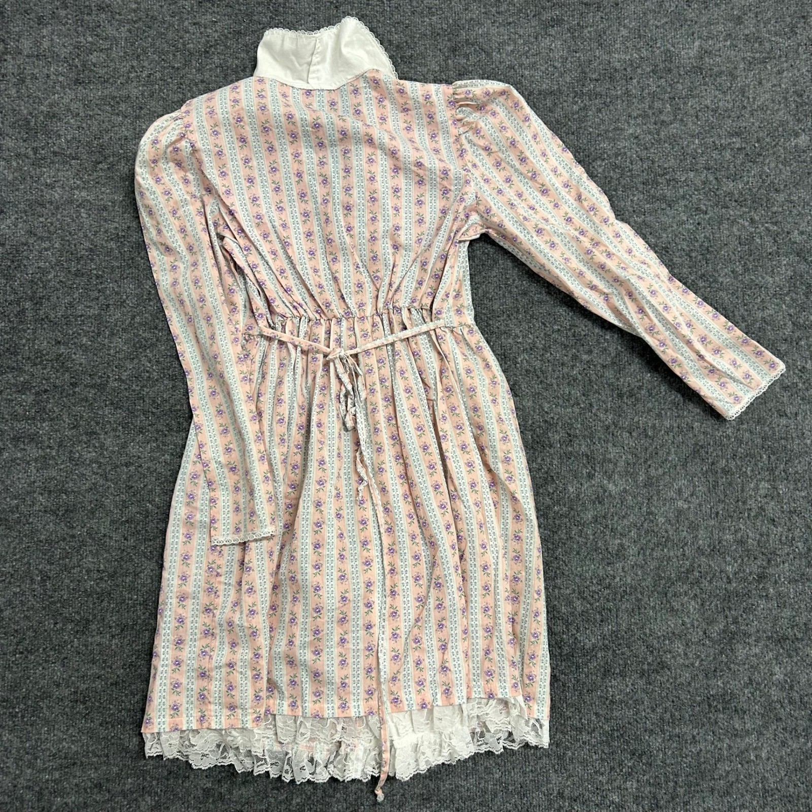 My Traci Lynn Romper Womens Size S Pink Floral Lace Peter Pan Collar Vintage 70s