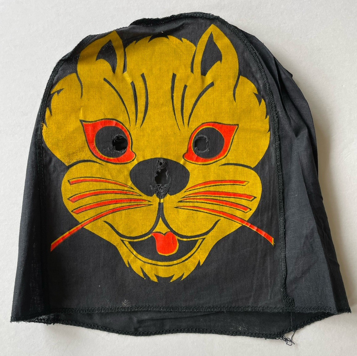 Vintage Antique 1920s Original Cat Halloween Cloth Costume & Mask