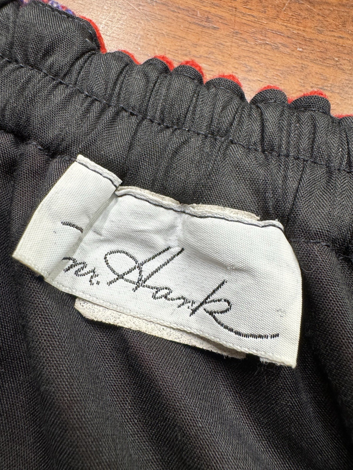 Mr Hank Vintage cottagecore Patchwork Skirt Sz S Red Black Boho Wool Nylon