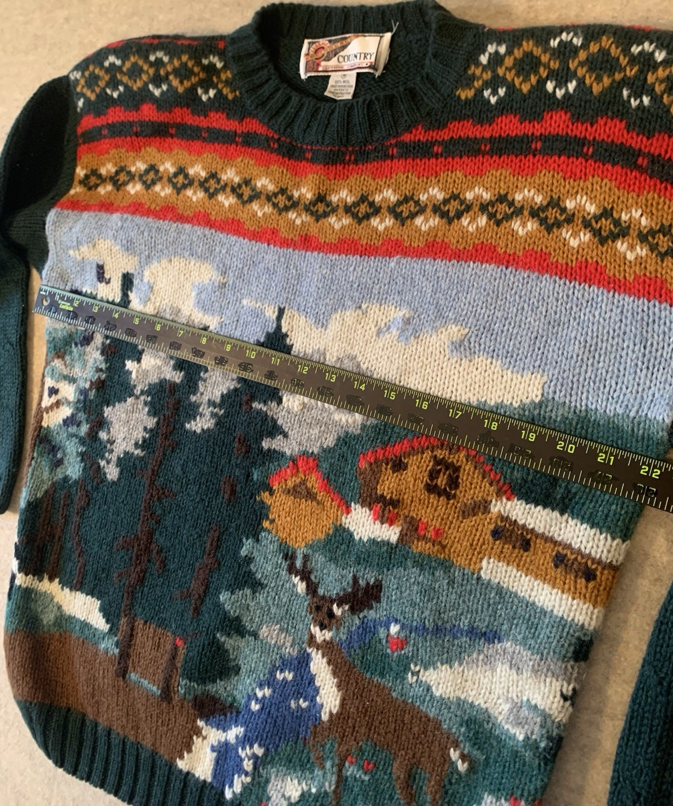 Vintage Wool Sweater Women’s Melbourne Country Clothing Company Cottage Deer