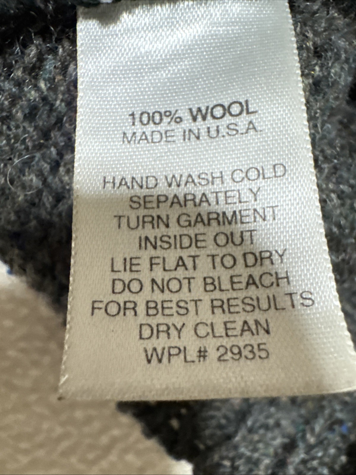 100% Wool 2 Button Vintage Alps Merrimac Valley Sweater Large Made In The USA