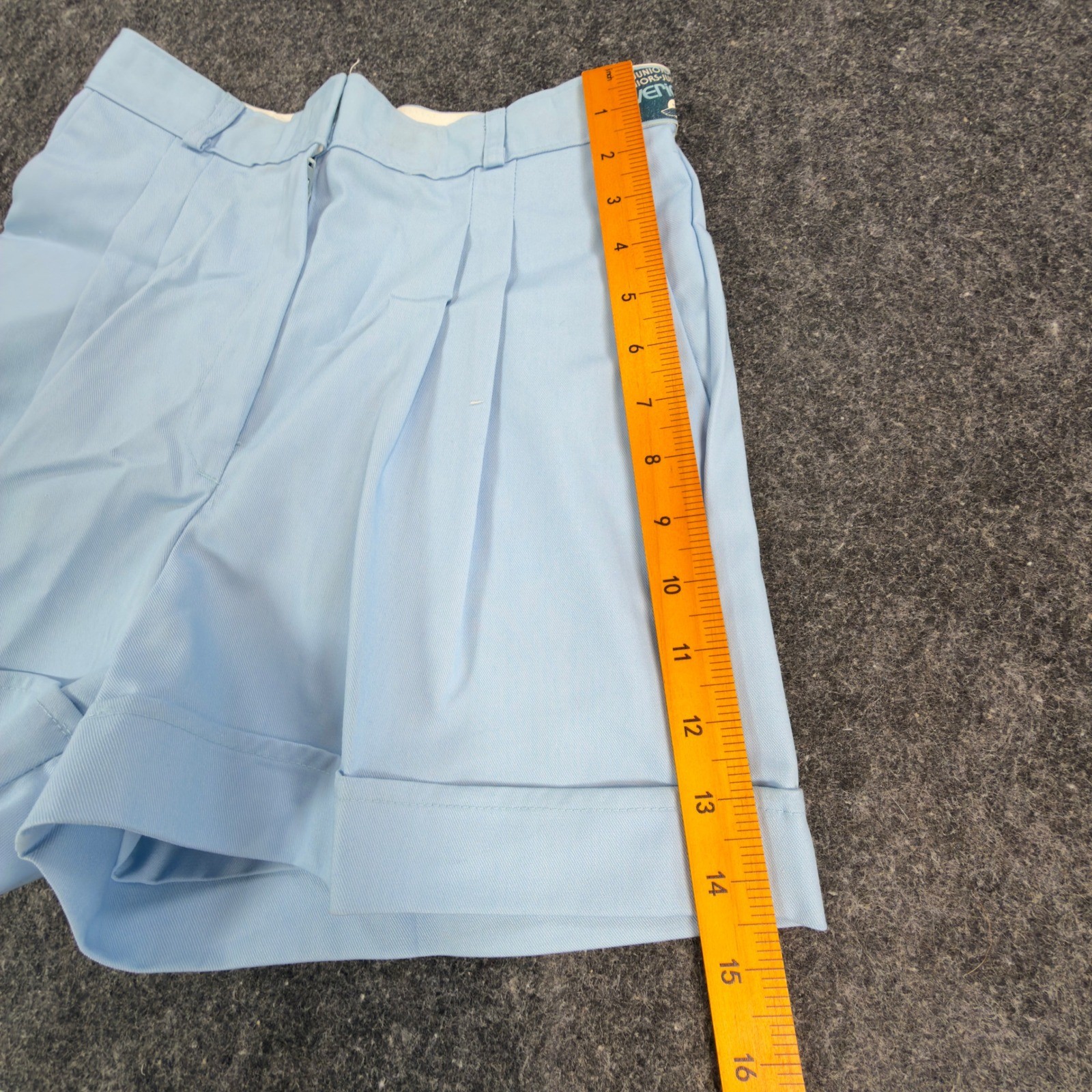 Maverick Juniors 9 Powder Blue Vintage Pleated Cuffed Shorts NOS