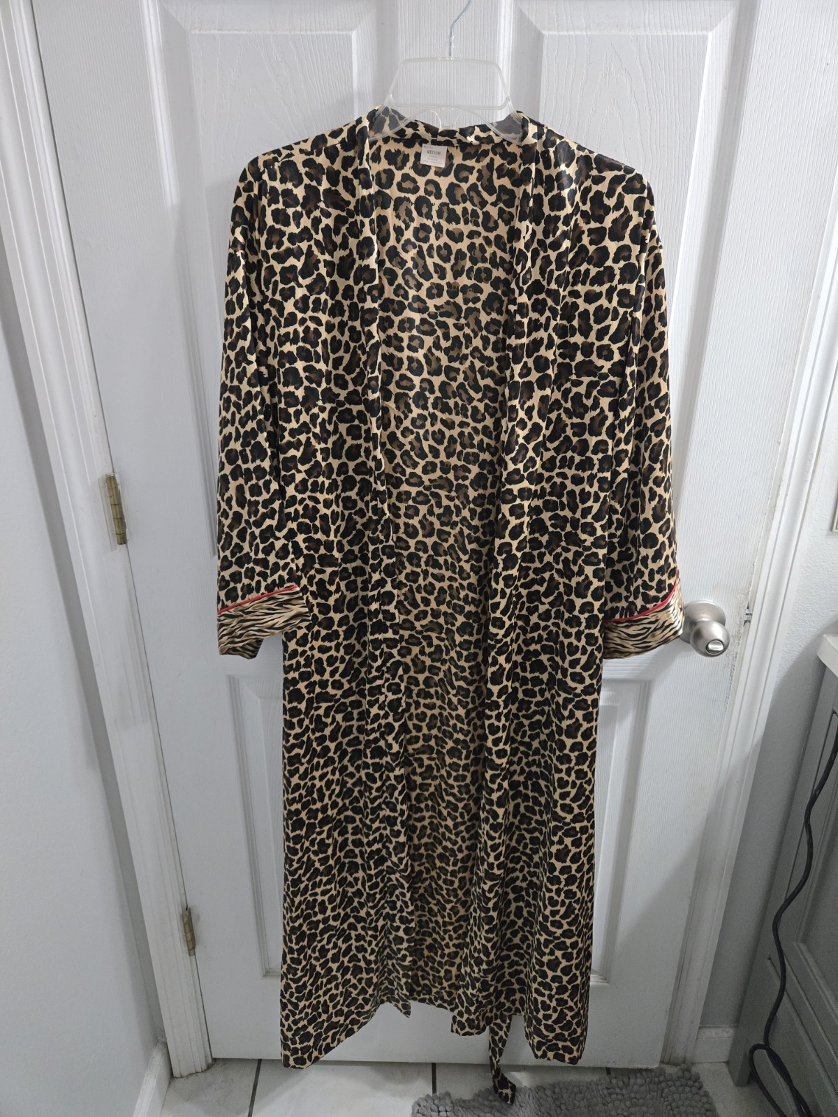 Vintage CRUZ Leapord Print Robe Nightgown Set Size M Blanche Devereaux
