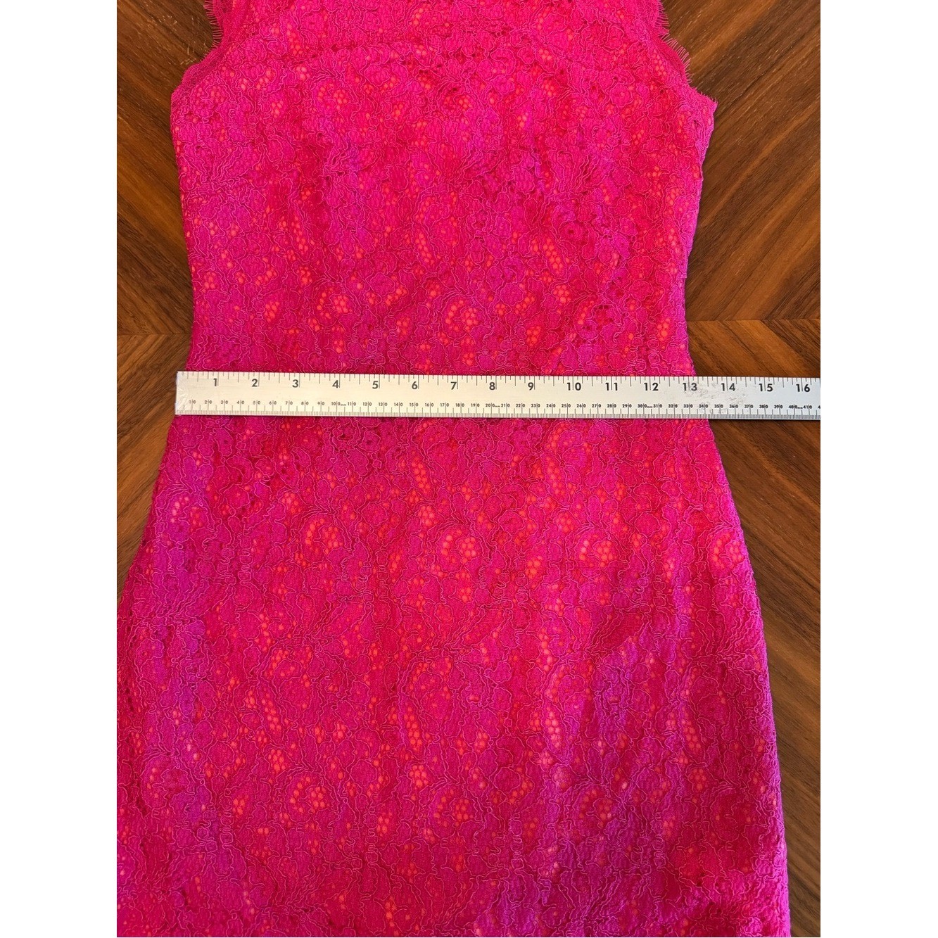 Adrianna Papell Hot Pink Lace Cocktail Dress Wedding Guest Size 0