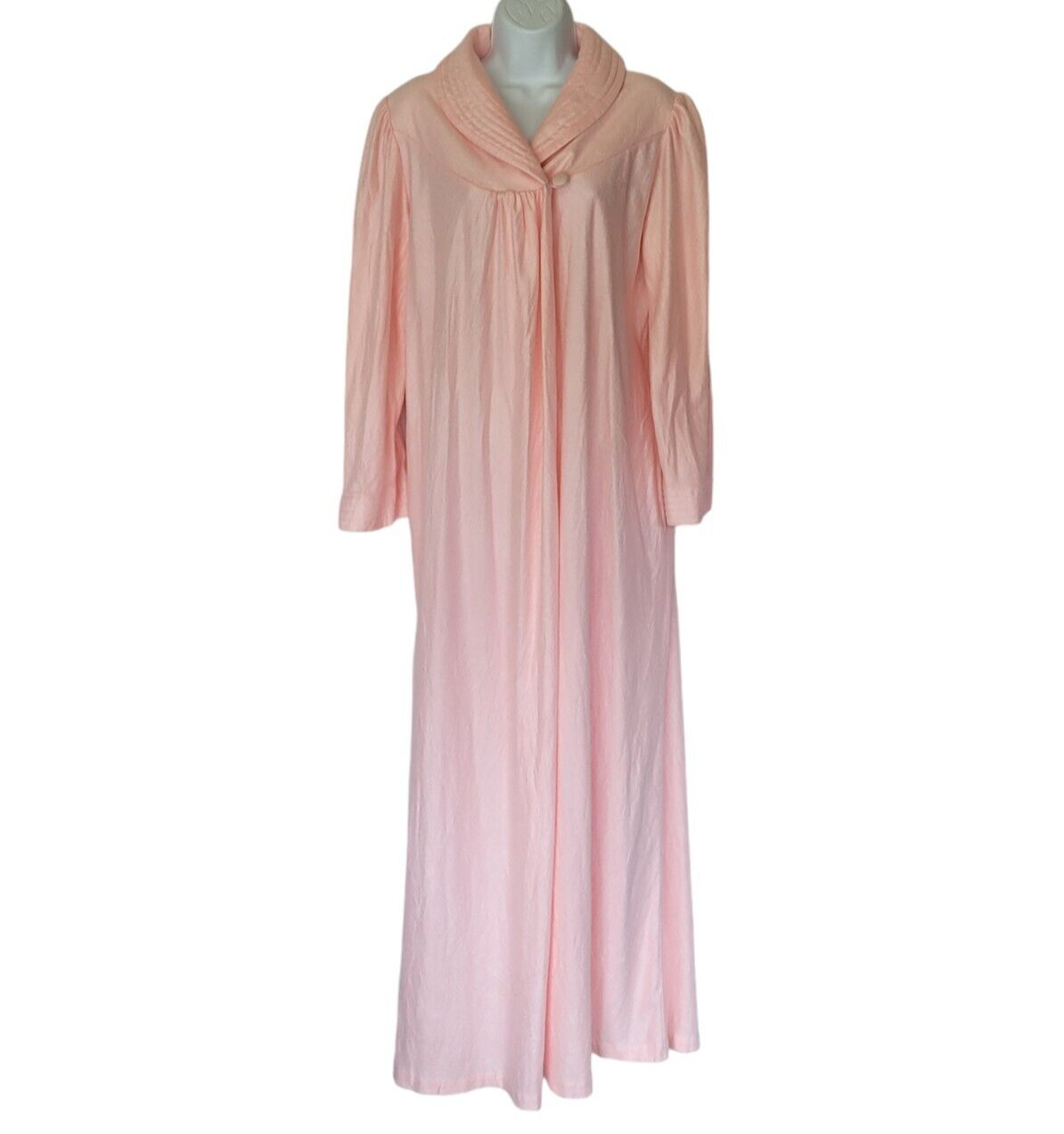 Vandemere House Robe Womens Sz Large Vintage 70s Pink Half Zip Long Sleeve