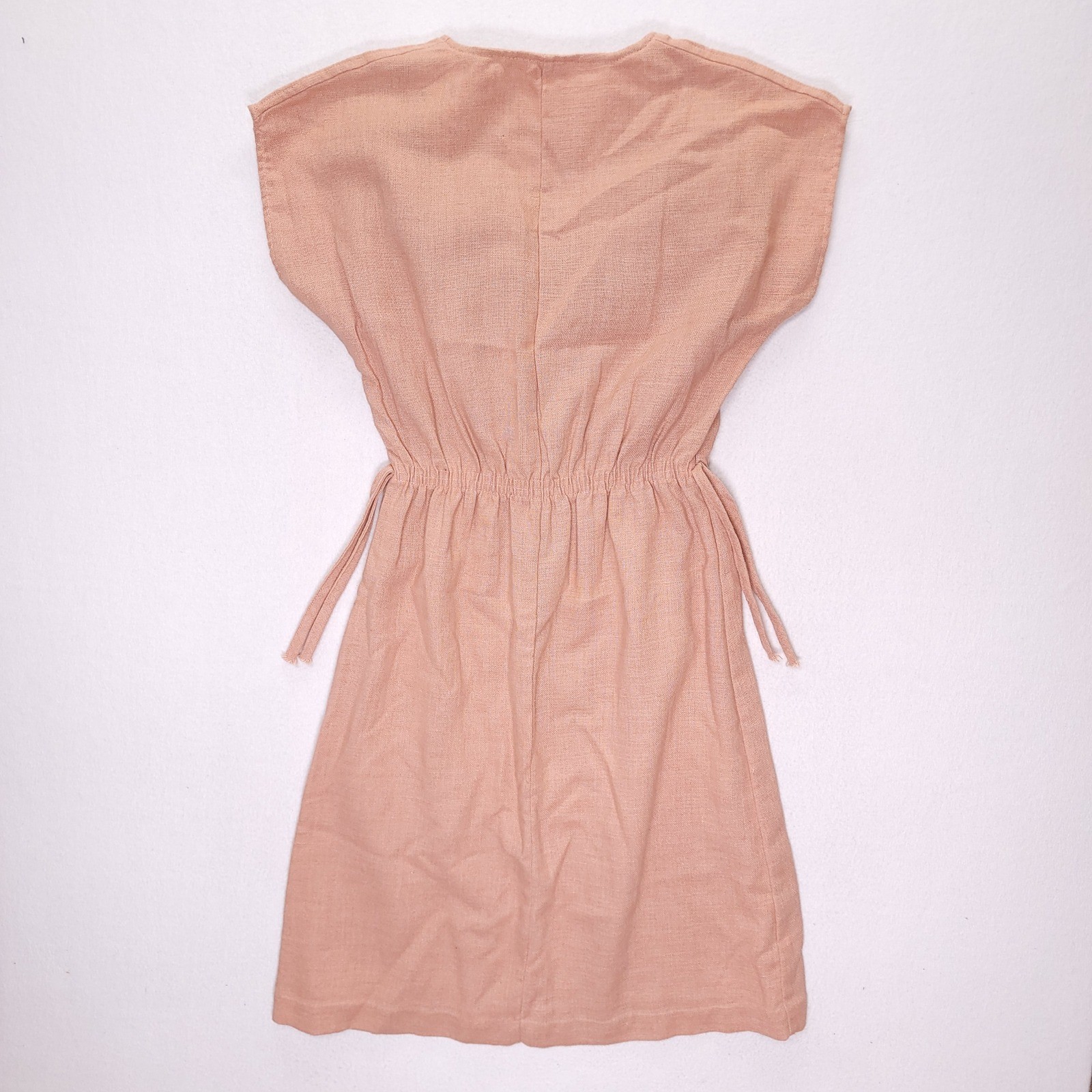 Vintage Family Fashions by Avon Pink V-Neck Elastic Waist Dress Size 11/12 20199