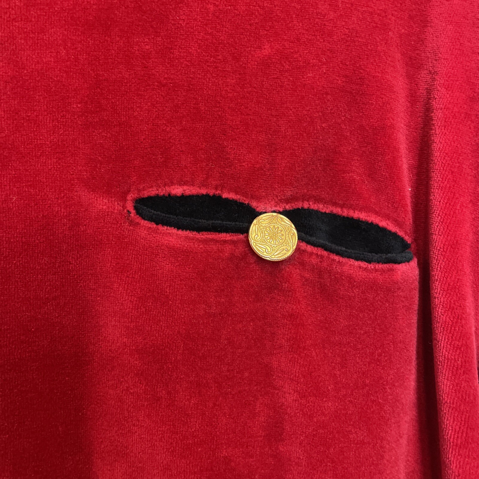 Talbots Vintage 90s Holiday Colorblock Velvet Turtleneck Tunic Pullover Size M