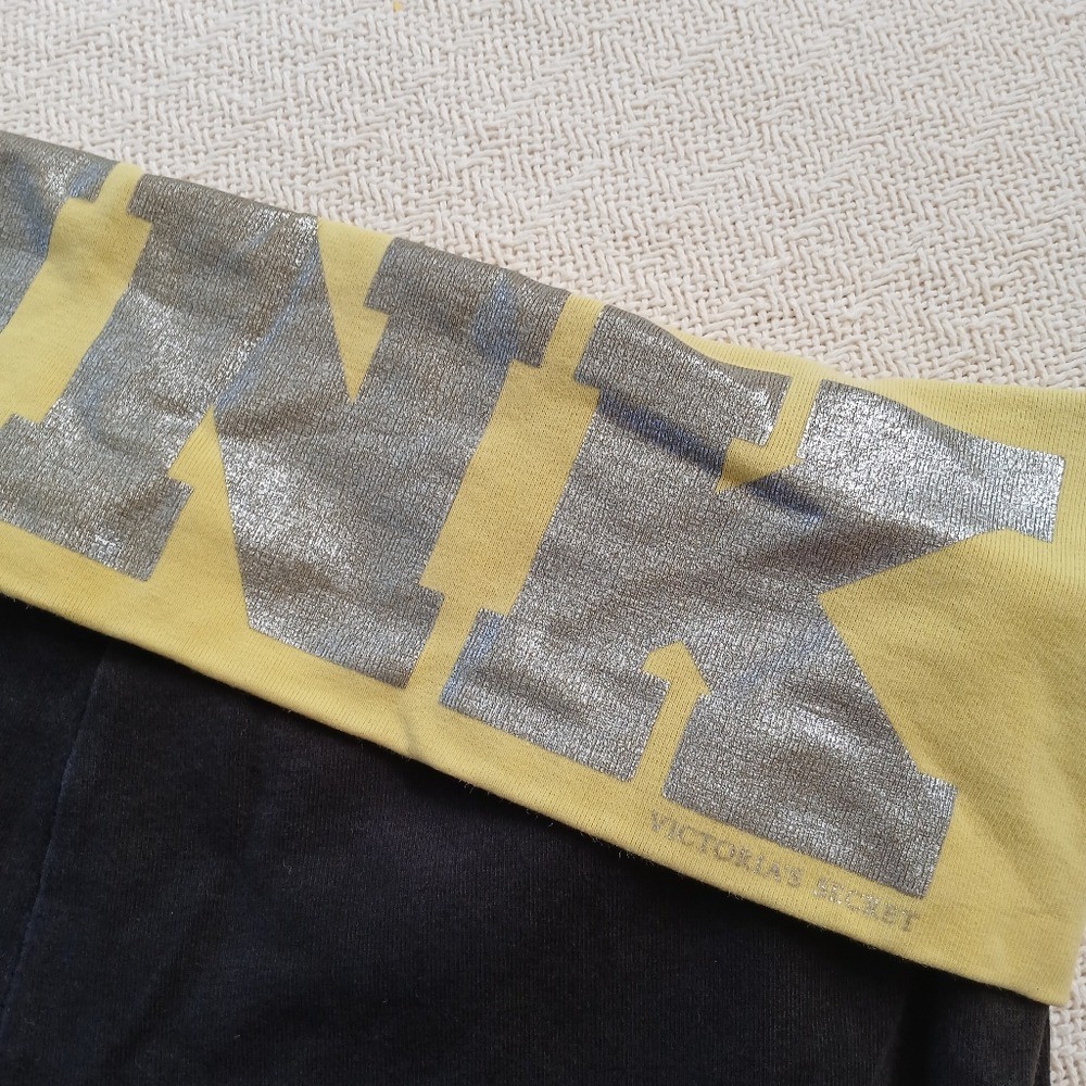 PINK ’10 cotton foldover waistband legging pants y2k yoga vintage foil small