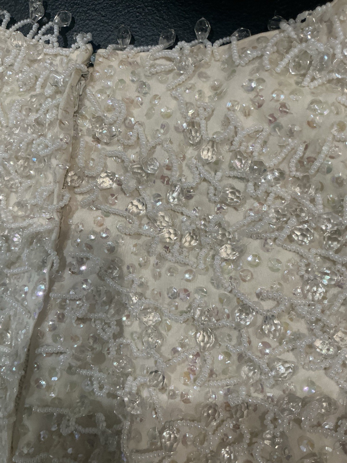 Vintage House Of Gold Hand Beaded Silk Evening, Top Size 8 100% Silk