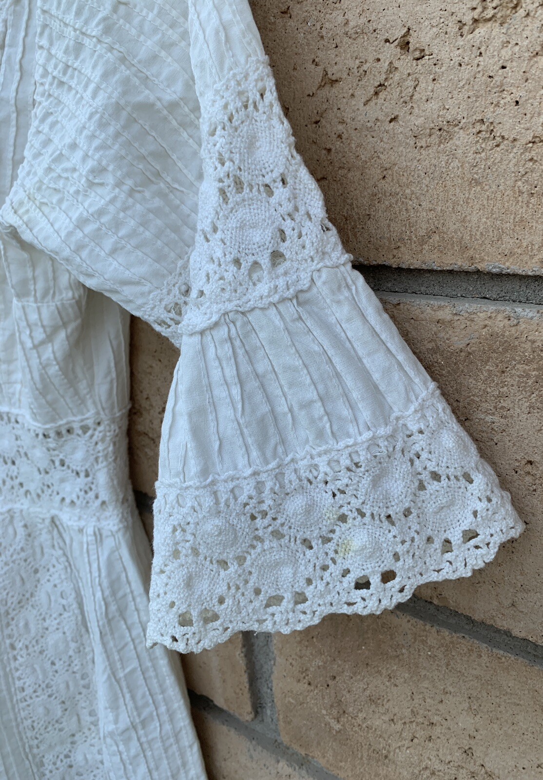 White Mexican Dress Metal Zipper Hippy Boho Peasant Hippie Chic vintage