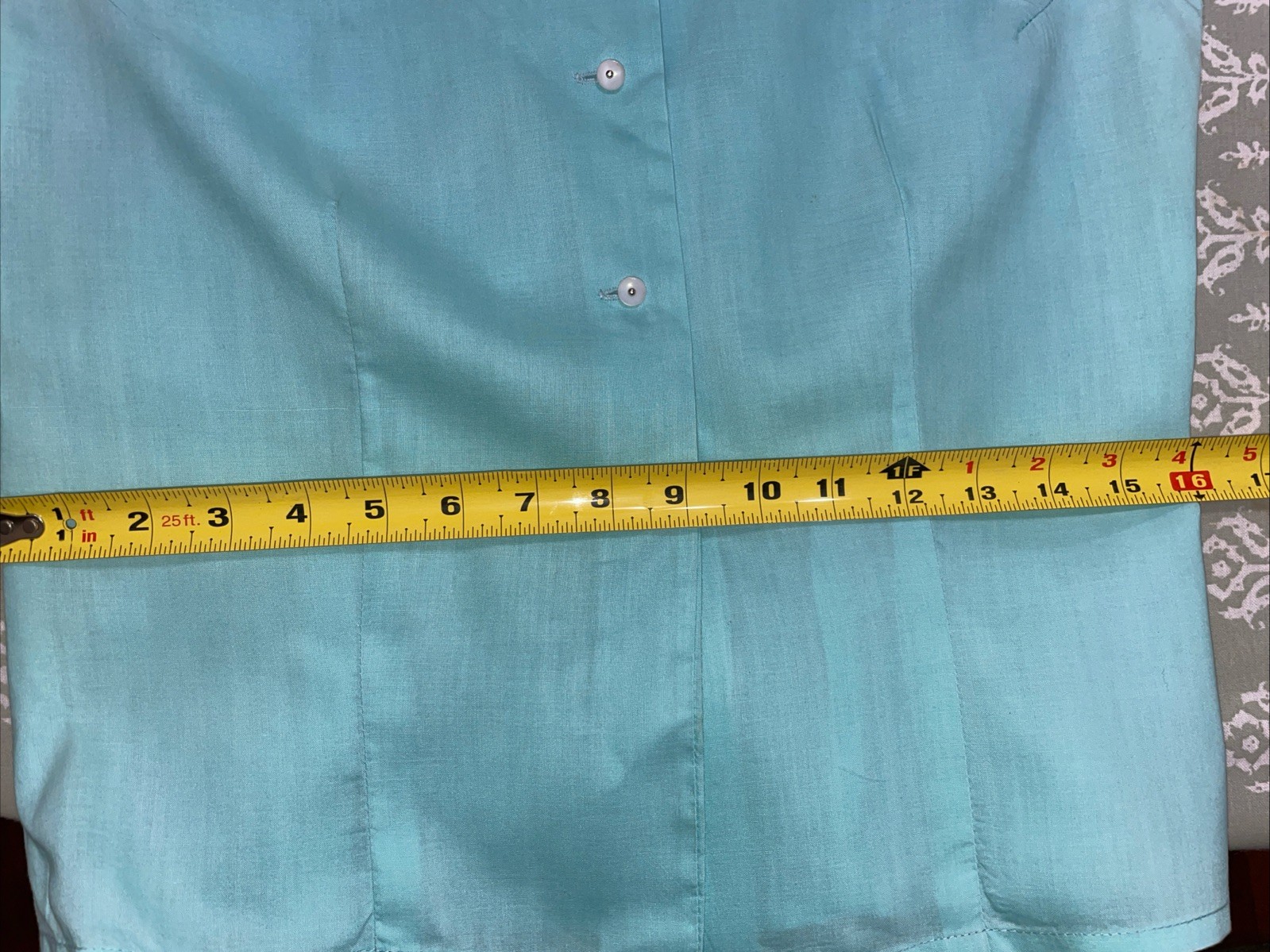 Vtg 40s 50s Light Teal Fritzi Of California Sleeveless Cotton Summer Blouse