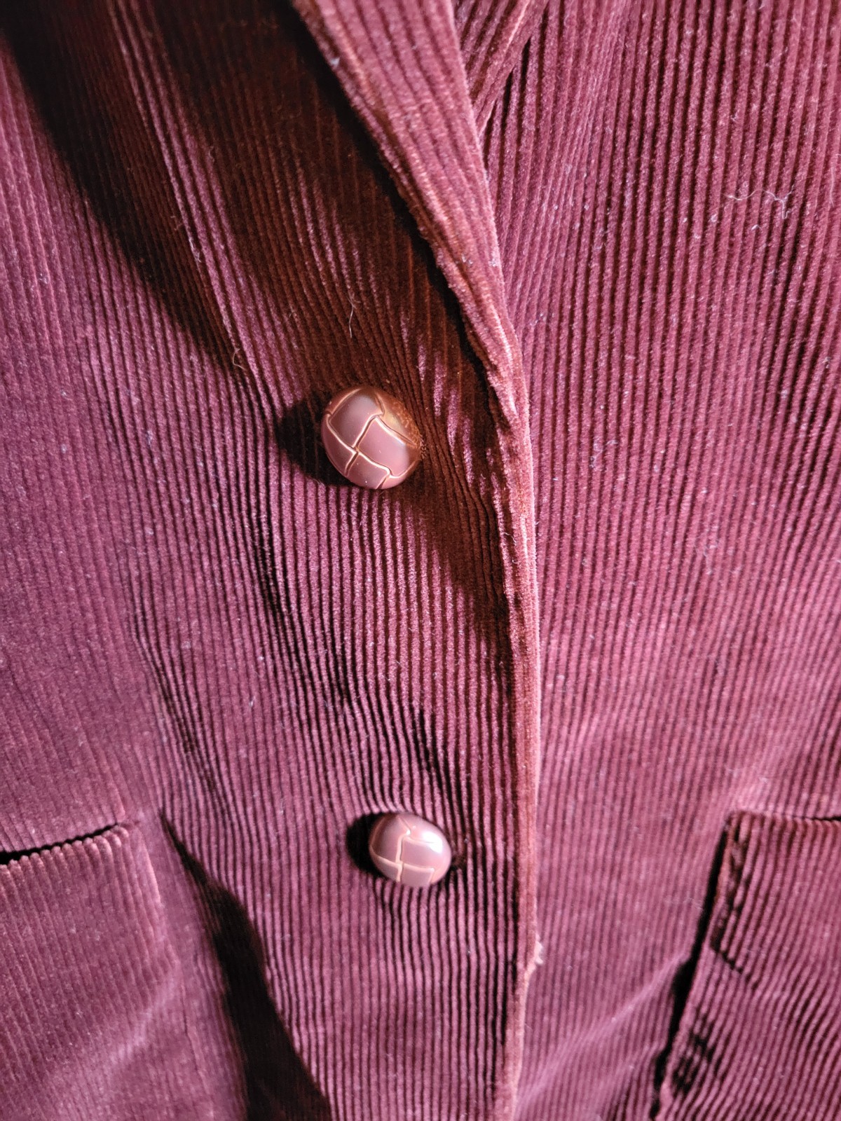 Vintage Sears The Fashion Place Corduroy Blazer Womens 12 Burgundy Cotton 90s