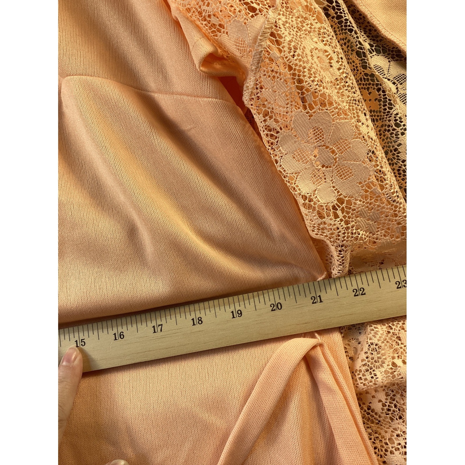 Vintage Peach Lace 2 Piece Dress Set Cardigan Jacket Midi Formal Apricot