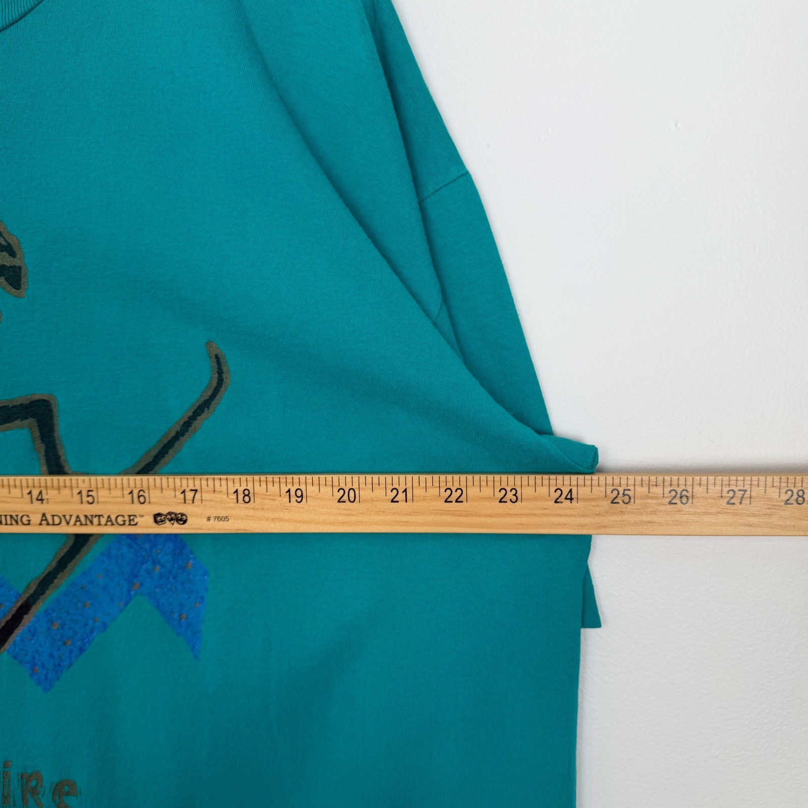 Vintage Jerzees Angel Fire New Mexico Skiing T-Shirt Dress Teal Nancy Halter OS