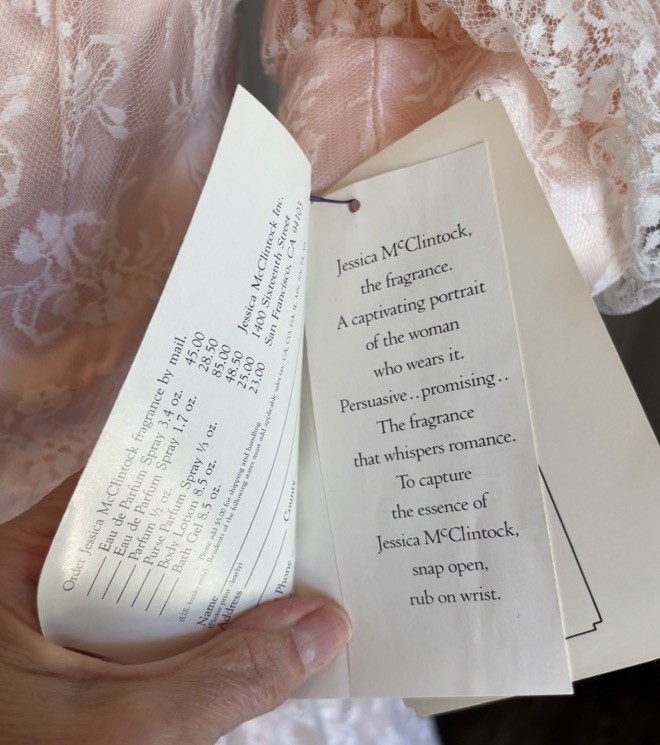 NWT Vintage Scott McClintock Blush Wedding Dress Lace Cottage Prom Prairie sz 10