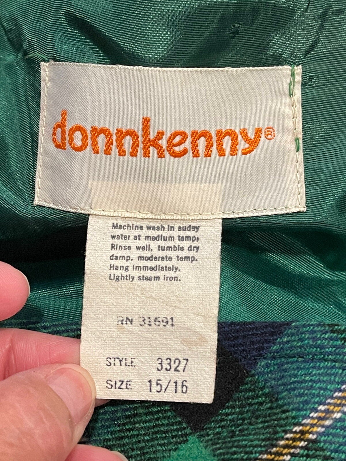 DonKenny 1970/80s Tartan Plaid Pinafore Jumper Jr 15/16-Maxi Dress- Winter/xmas