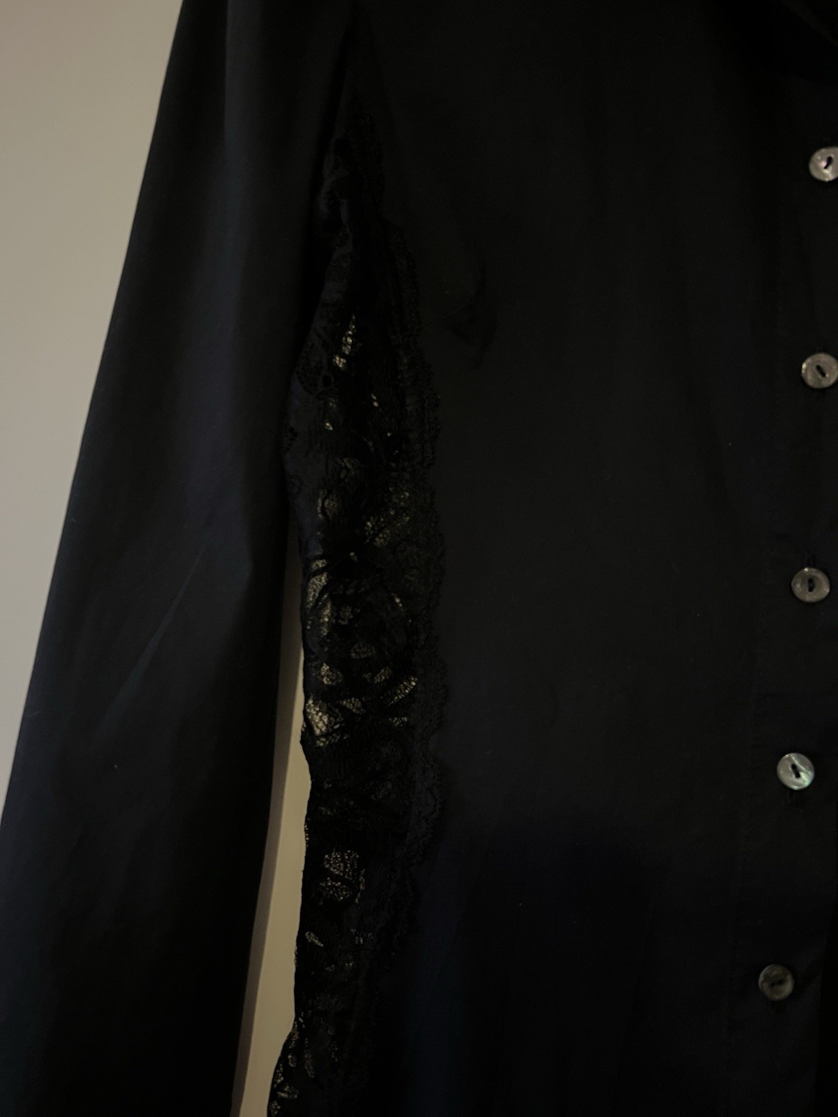 Vintage Dolce & Gabbana Wide Lace Insert Shirt Dress