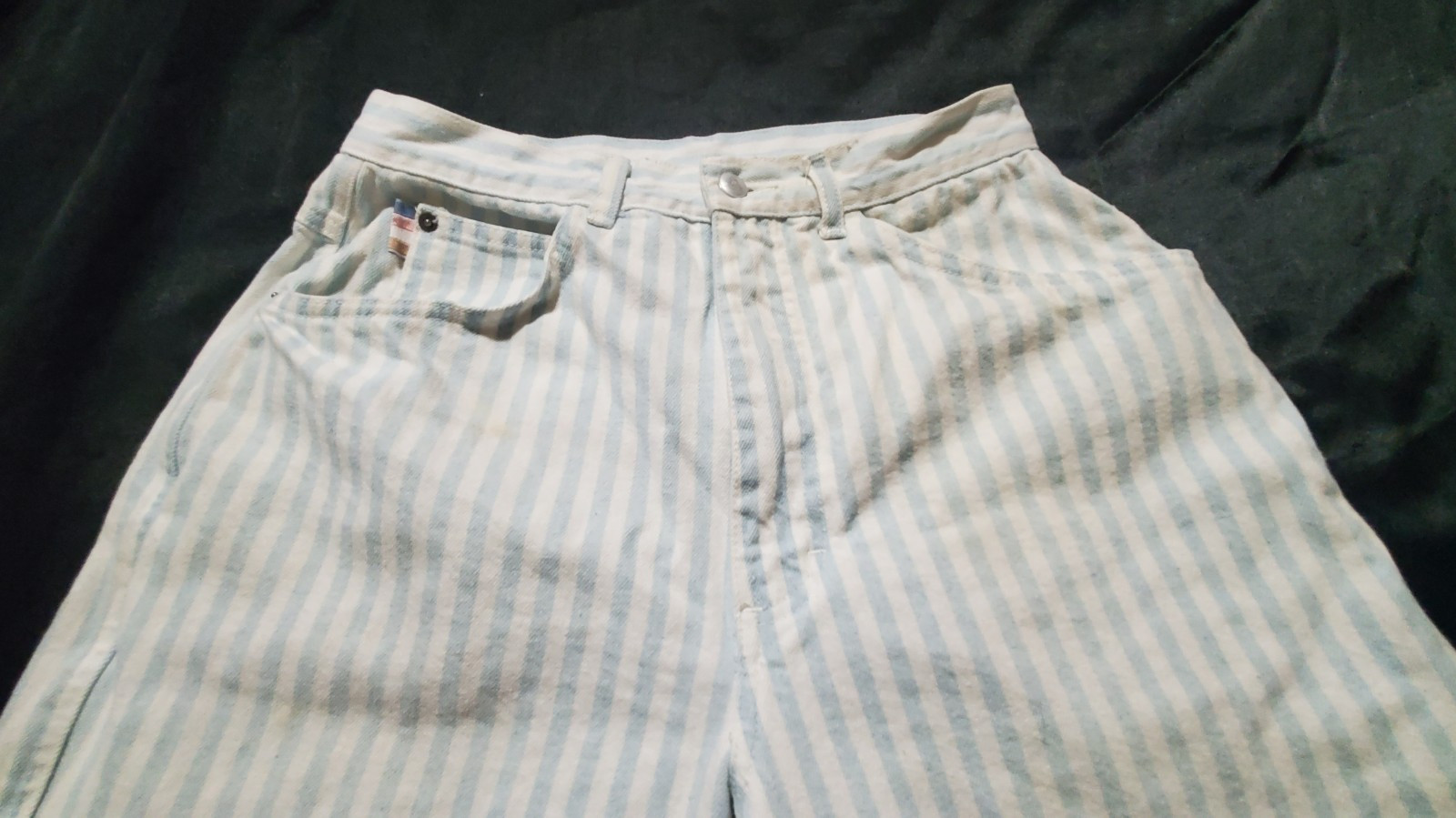 Vtg PS Gitano Blue White Striped Jeans 80s 90’s Proportionately Sized 12 Short