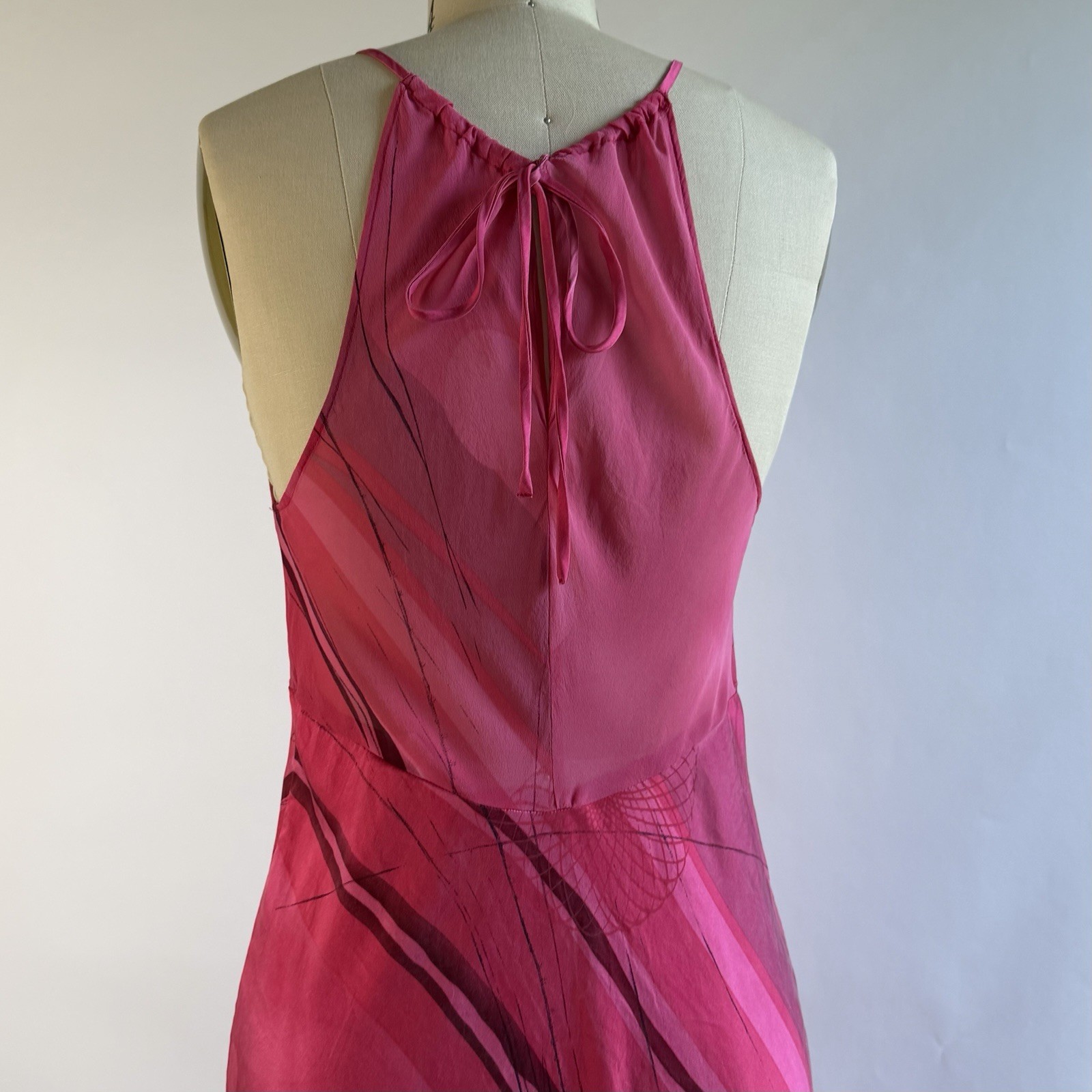 Y2K Victoria’s Secret Silk Slip Halter Dress Handkerchief Hem S/M