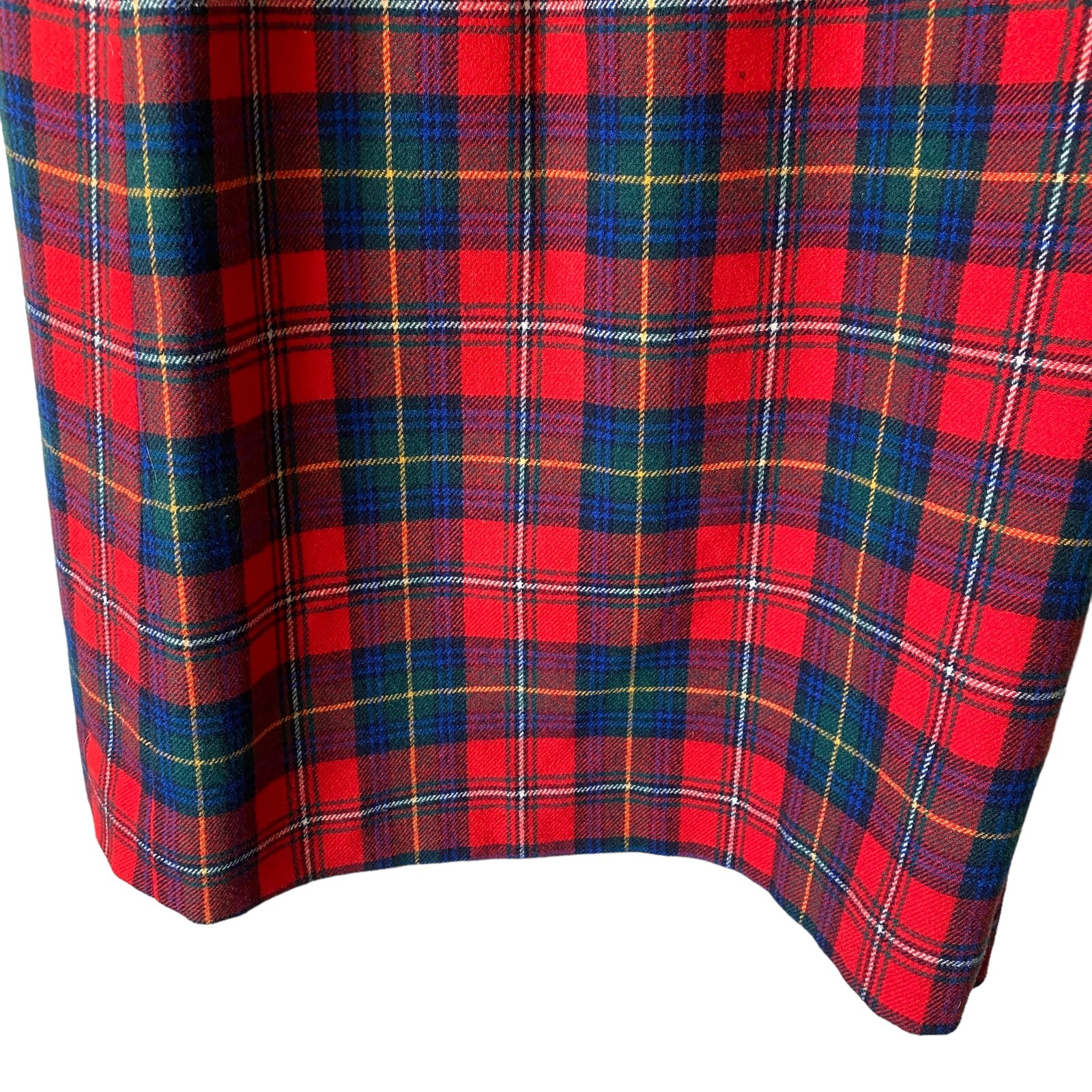 Vintage Pendleton Wool Boyd Tartan Plaid Skirt Waist 27 Inch Midi Lined Pockets