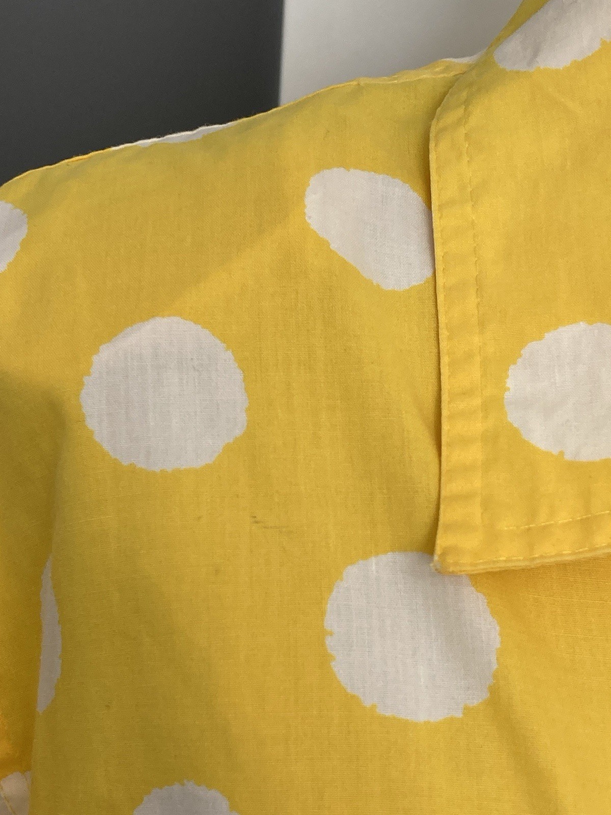 Darian VTG Yellow Polka Dot Shirt Dress Rockabilly Size M – Damaged For Costume