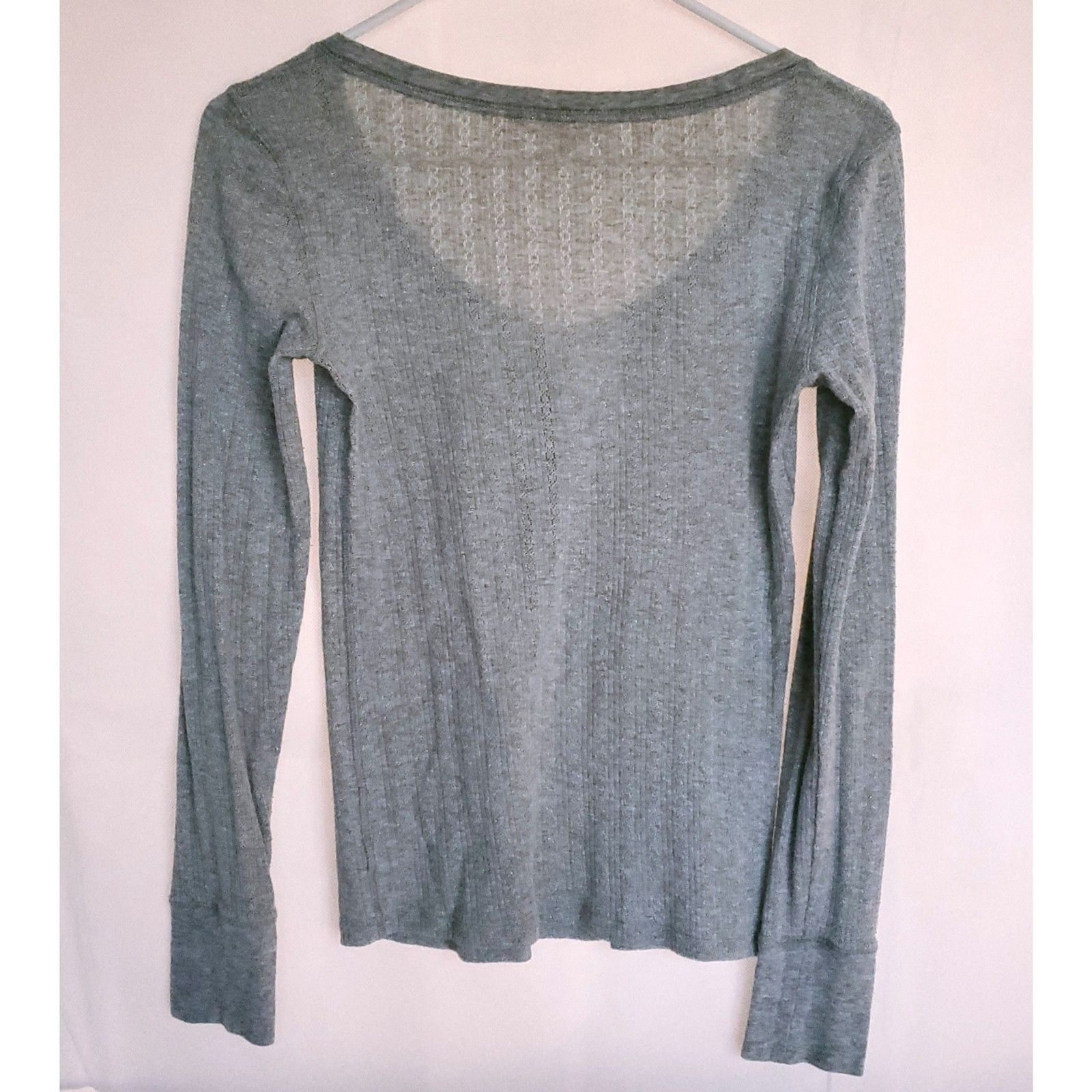 Y2K Victoria’s Secret Pink Label Heather Gray Button Henley Bella Swan XS