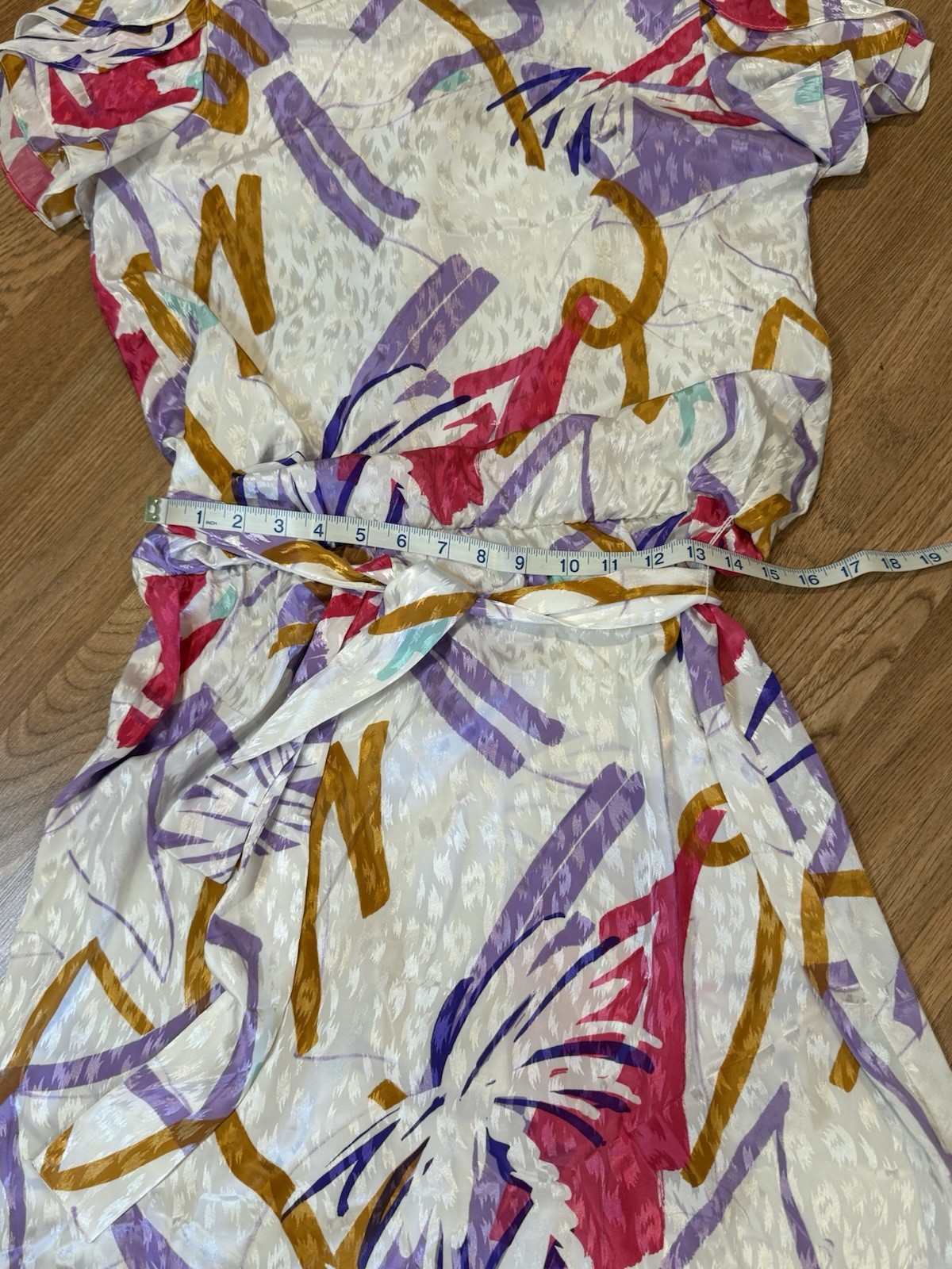 Vintage 80s Silky Flowy Floral Polyester Midi Dress Sz 10 Career Golden Girls