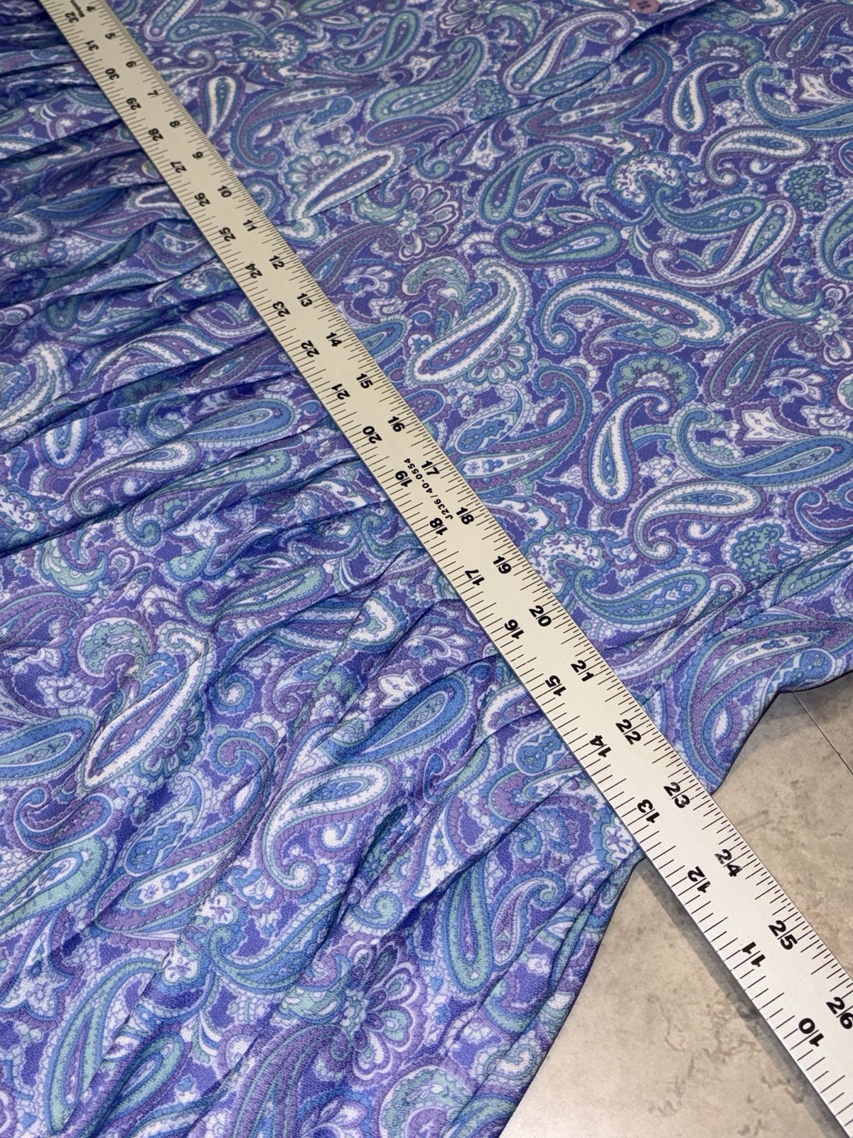 Vintage 70s Tribute Mod Paisley Purple Dress XL 16/18 #0250 PLEASE READ