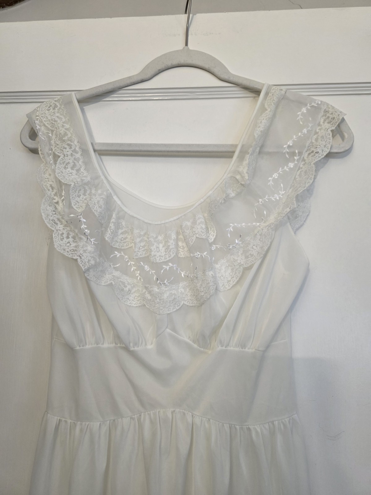 Vintage Van Raalte Myth 50s Coquette Empire Waist Maxi Nightgown Sz 34