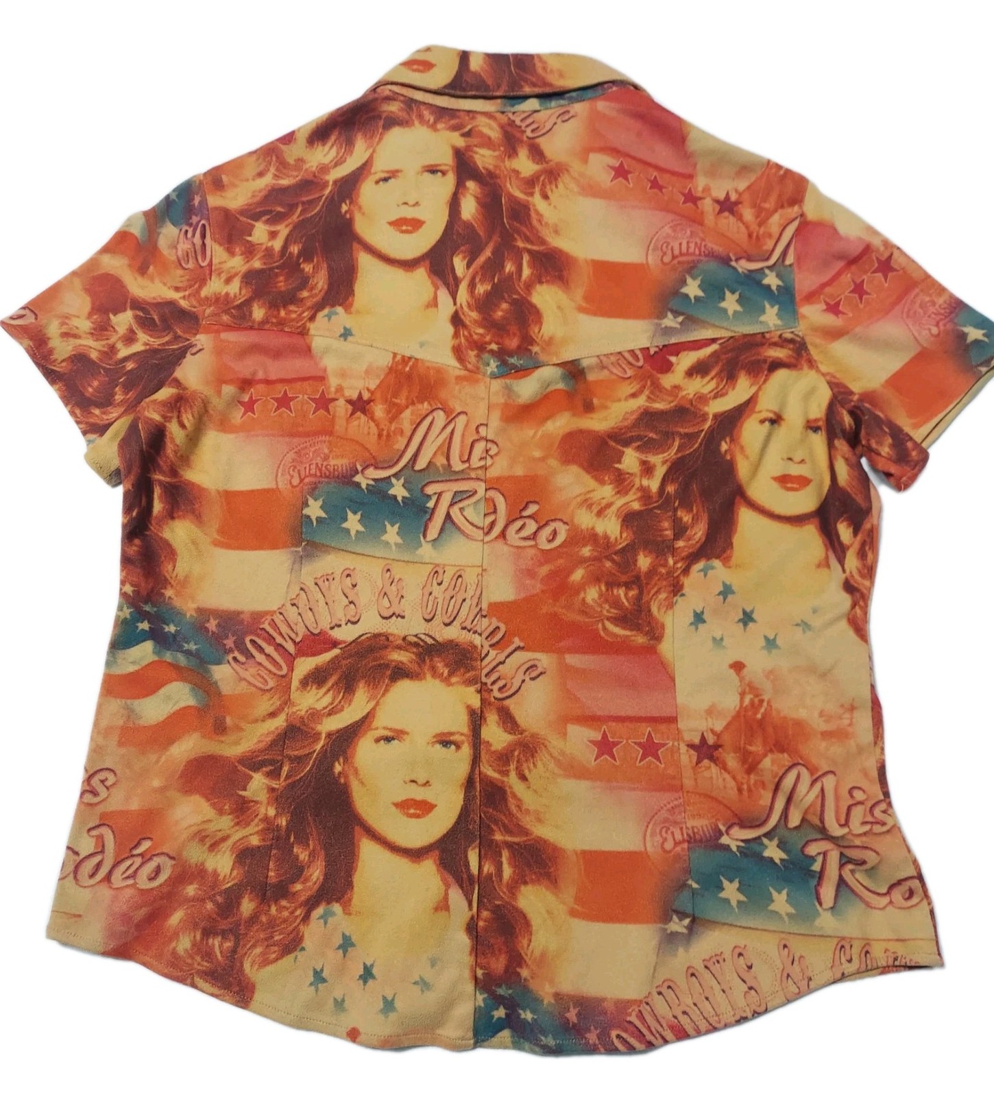 Vintage Miss Rodeo Western Shirt Womens L USA Pearl Snap Front Cowgirls Country