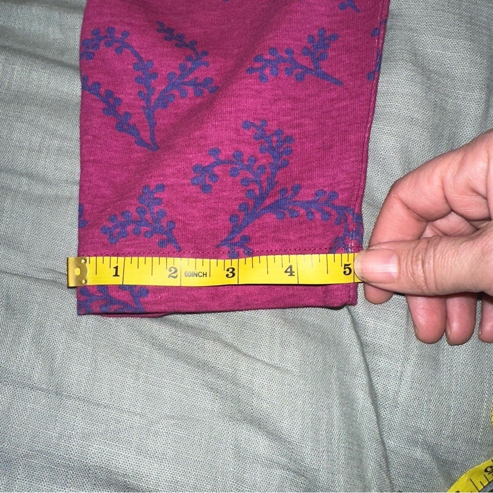 Vintage Pasta Magenta Pink Purple Vine Print Cotton Pants High Waist Small NWT