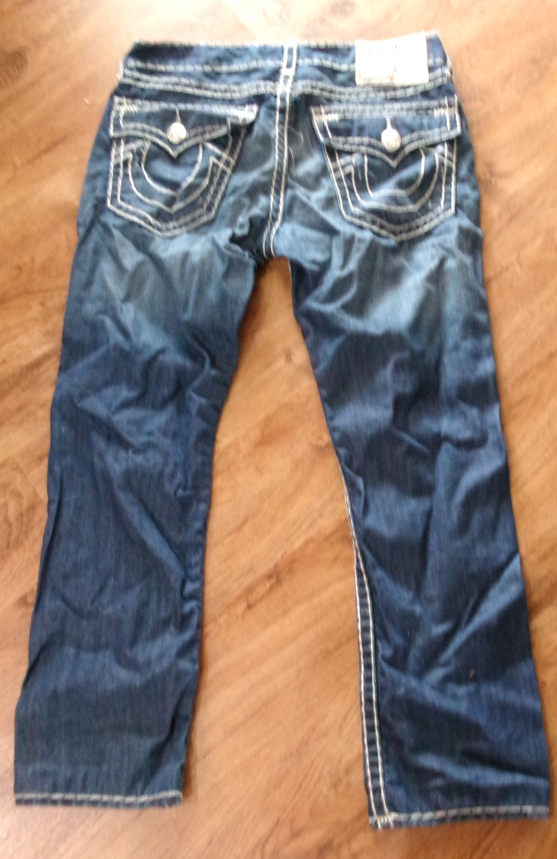 Vintage Y2K TRUE RELIGION Skinny Super T Stitch/Flap Pocket/Low Rise Jeans-Sz 33
